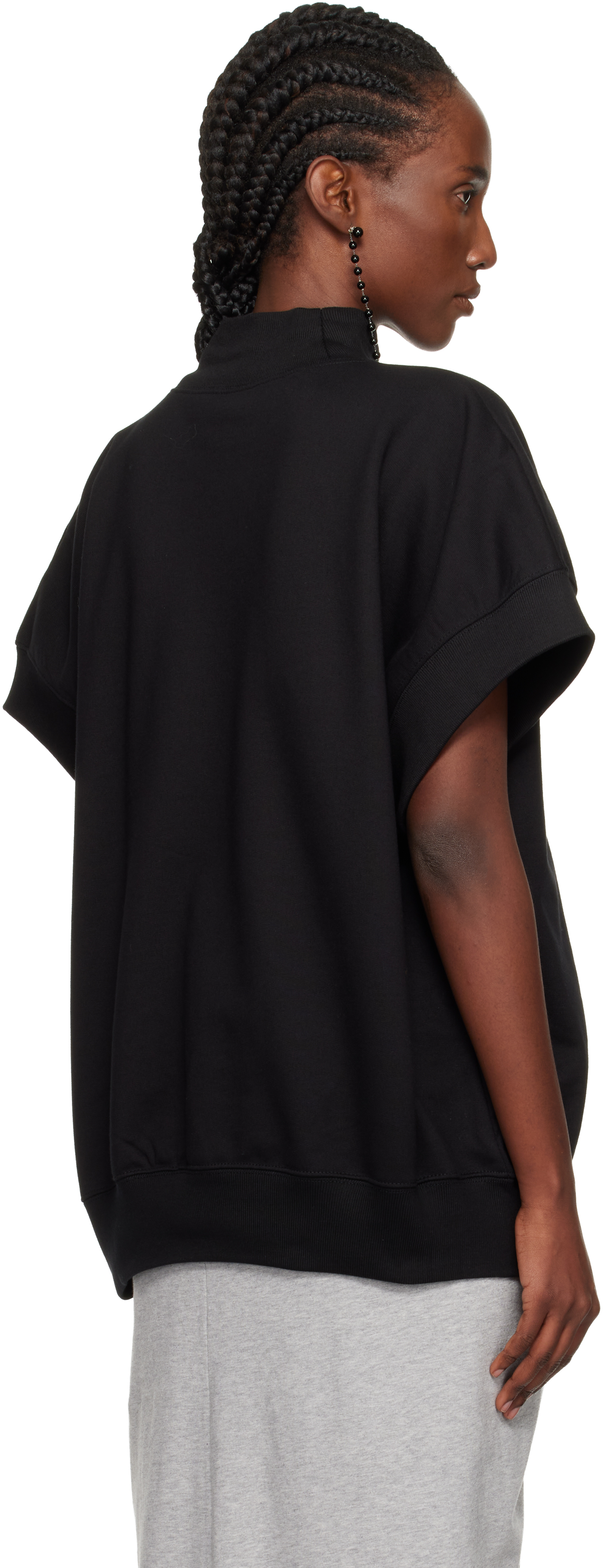Dries Van Noten Black Sweatshirt Top In Black