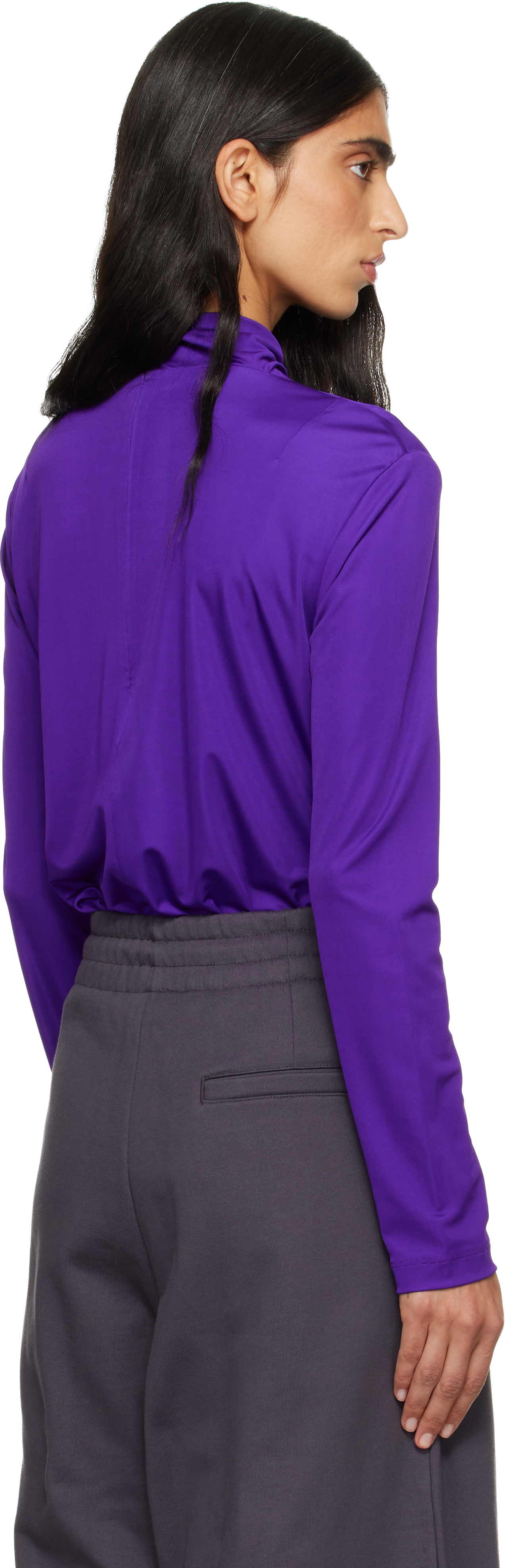 Dries Van Noten Purple Jersey Turtleneck In Purple