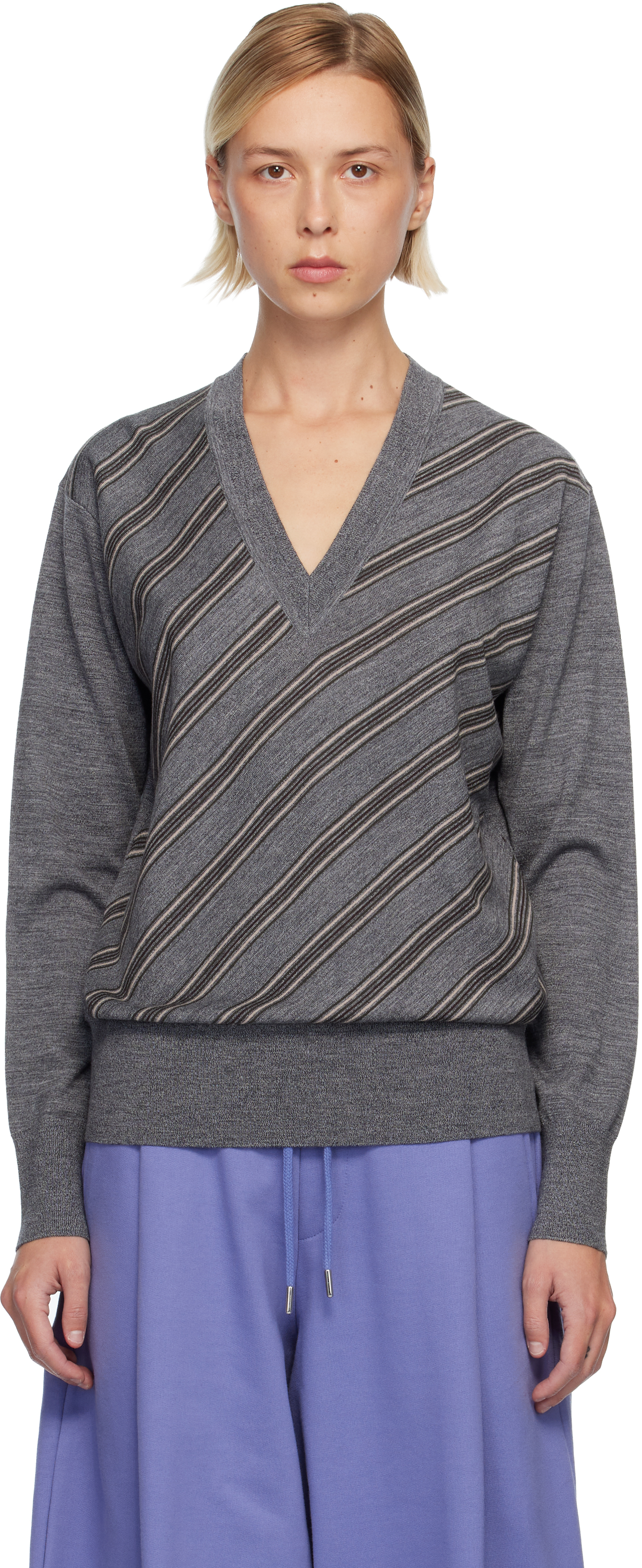 Dries Van Notenのグレー メリノウール セーターがセール中