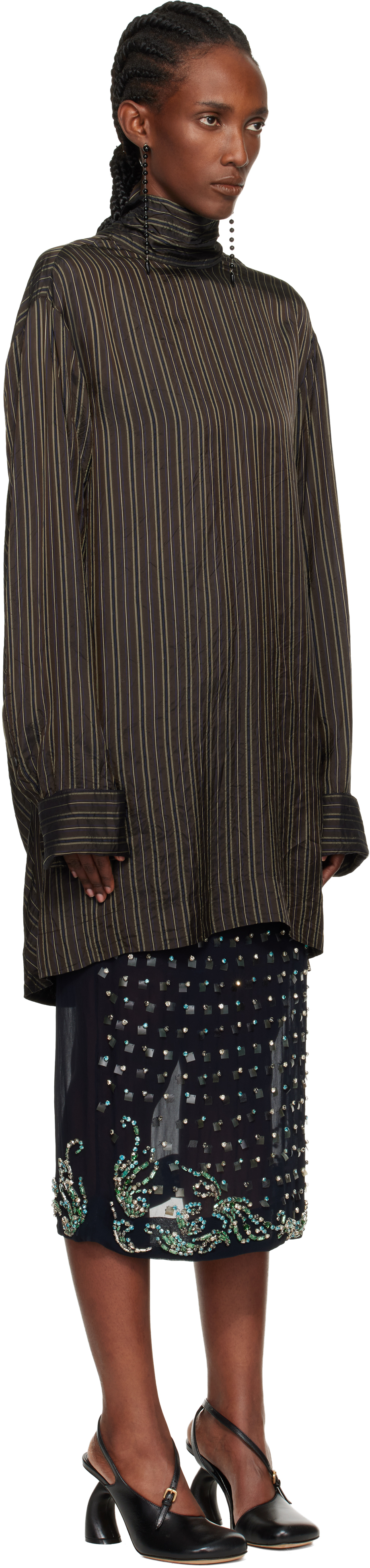 Dries Van Noten Brown Pussy-bow Blouse