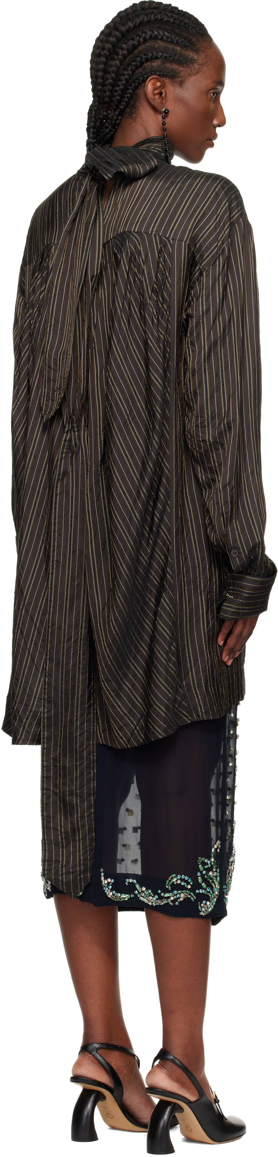 Dries Van Noten Brown Pussy-bow Blouse