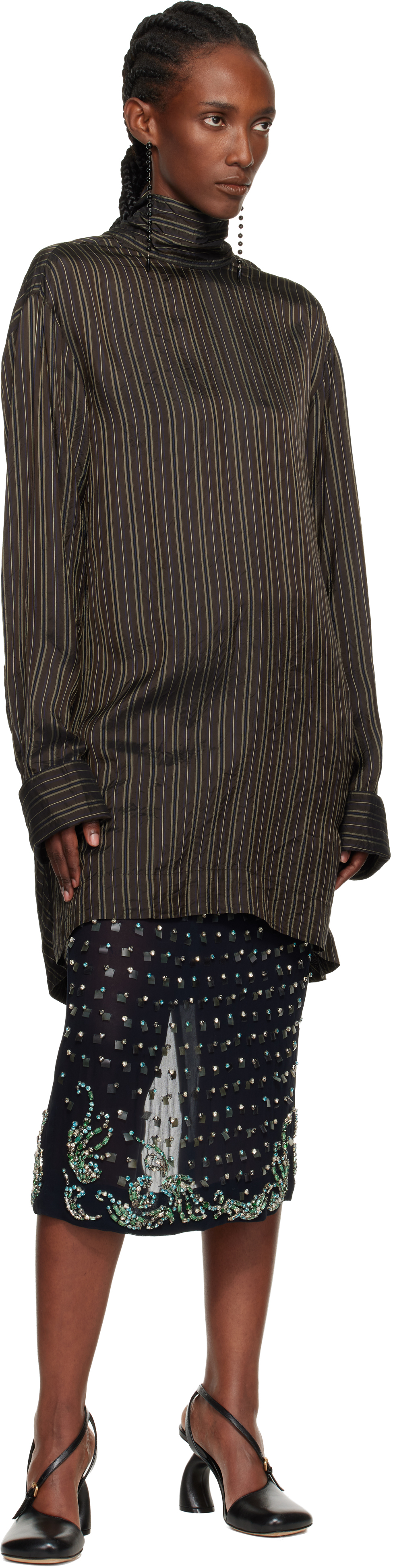 Dries Van Noten Brown Pussy-bow Blouse