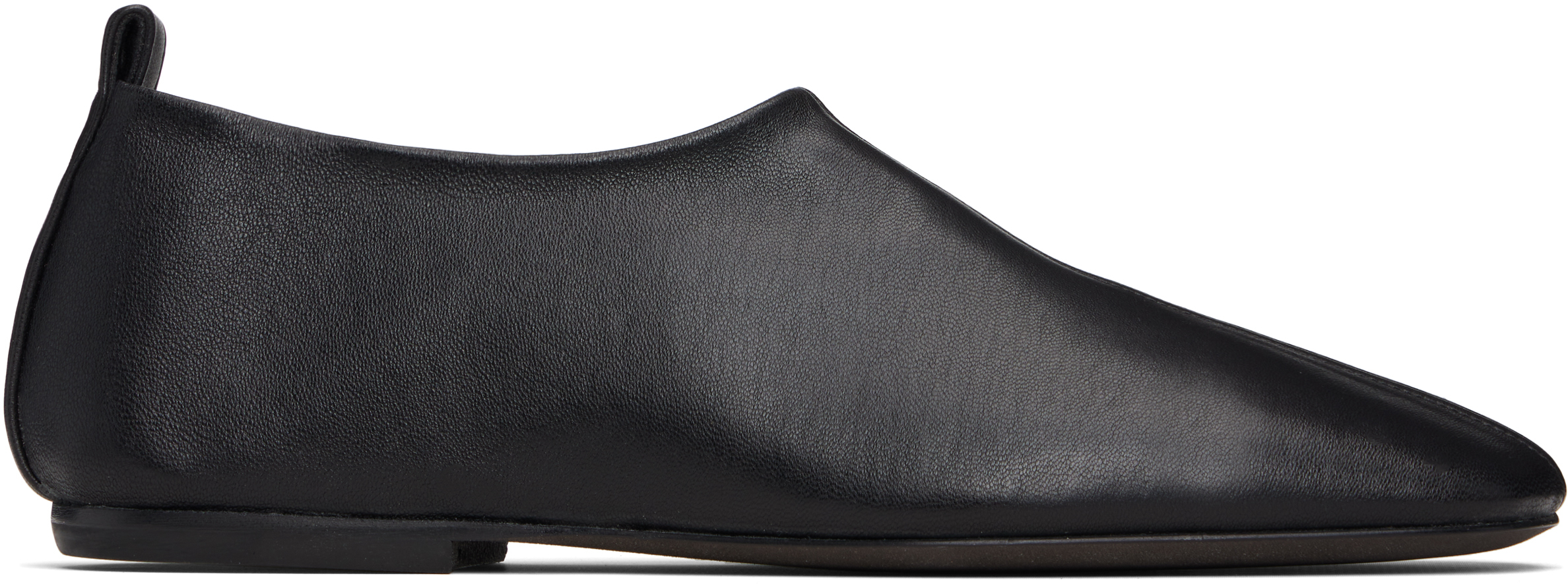 Dries Van Noten Soft Black Leather Loafers With Squared Toe In Animal Print