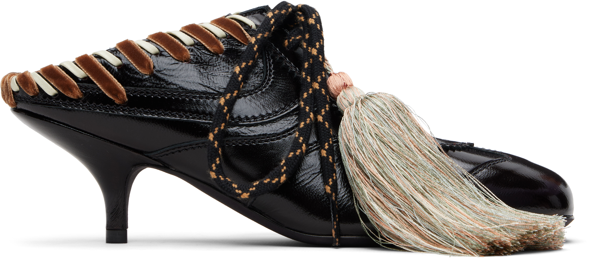 Dries Van Noten Brown Heeled Sneaker Mules In Brown