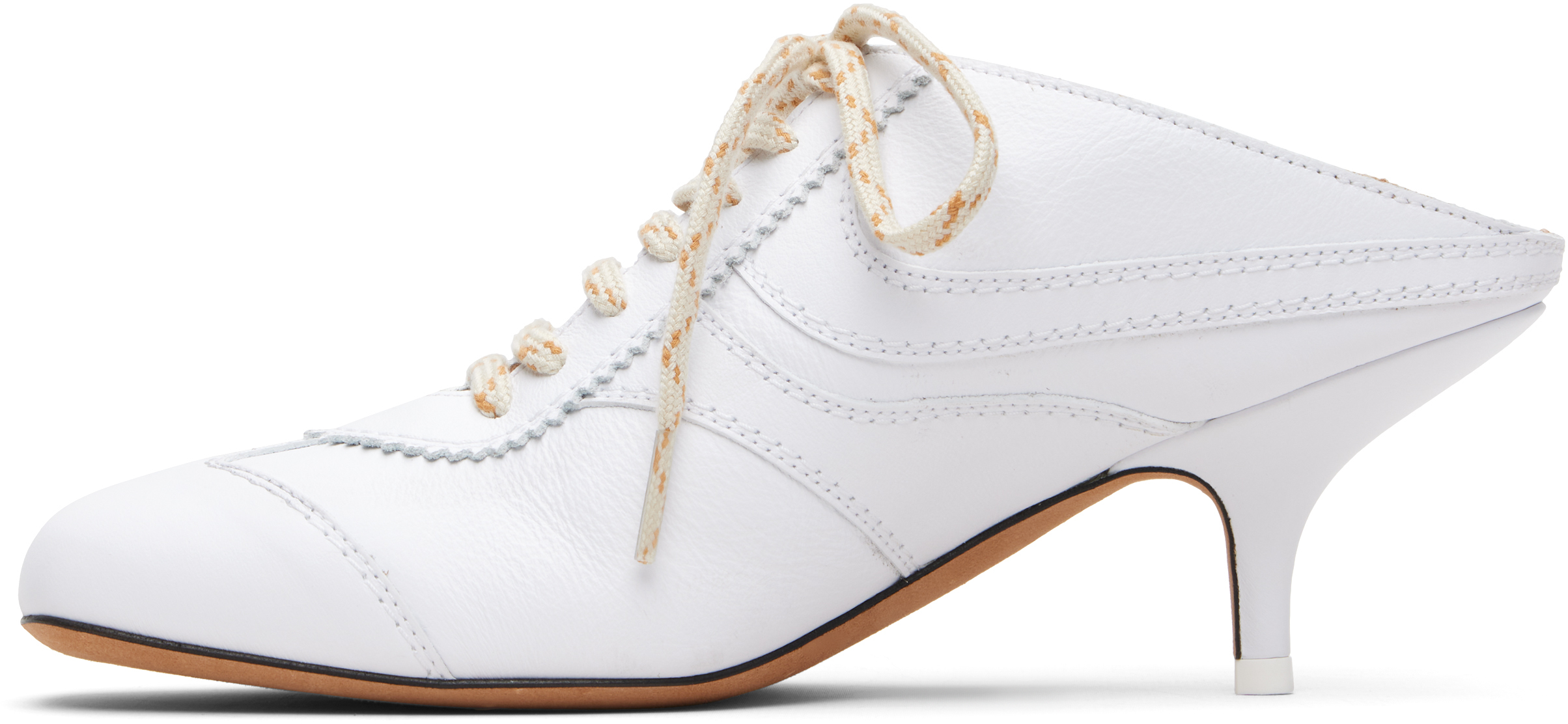 Dries Van Noten White Heeled Sneaker Mules In White