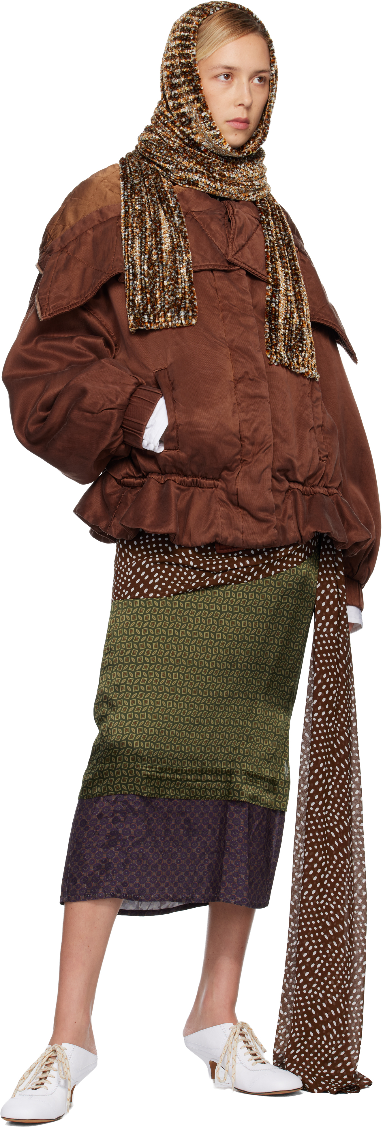 Dries Van Noten White Heeled Sneaker Mules In White