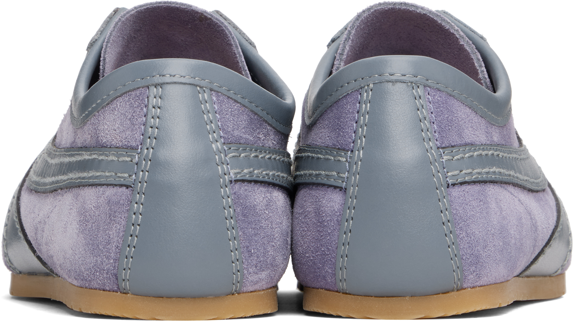 Dries Van Noten Mixed Leather Retro Runner Sneakers In Blue