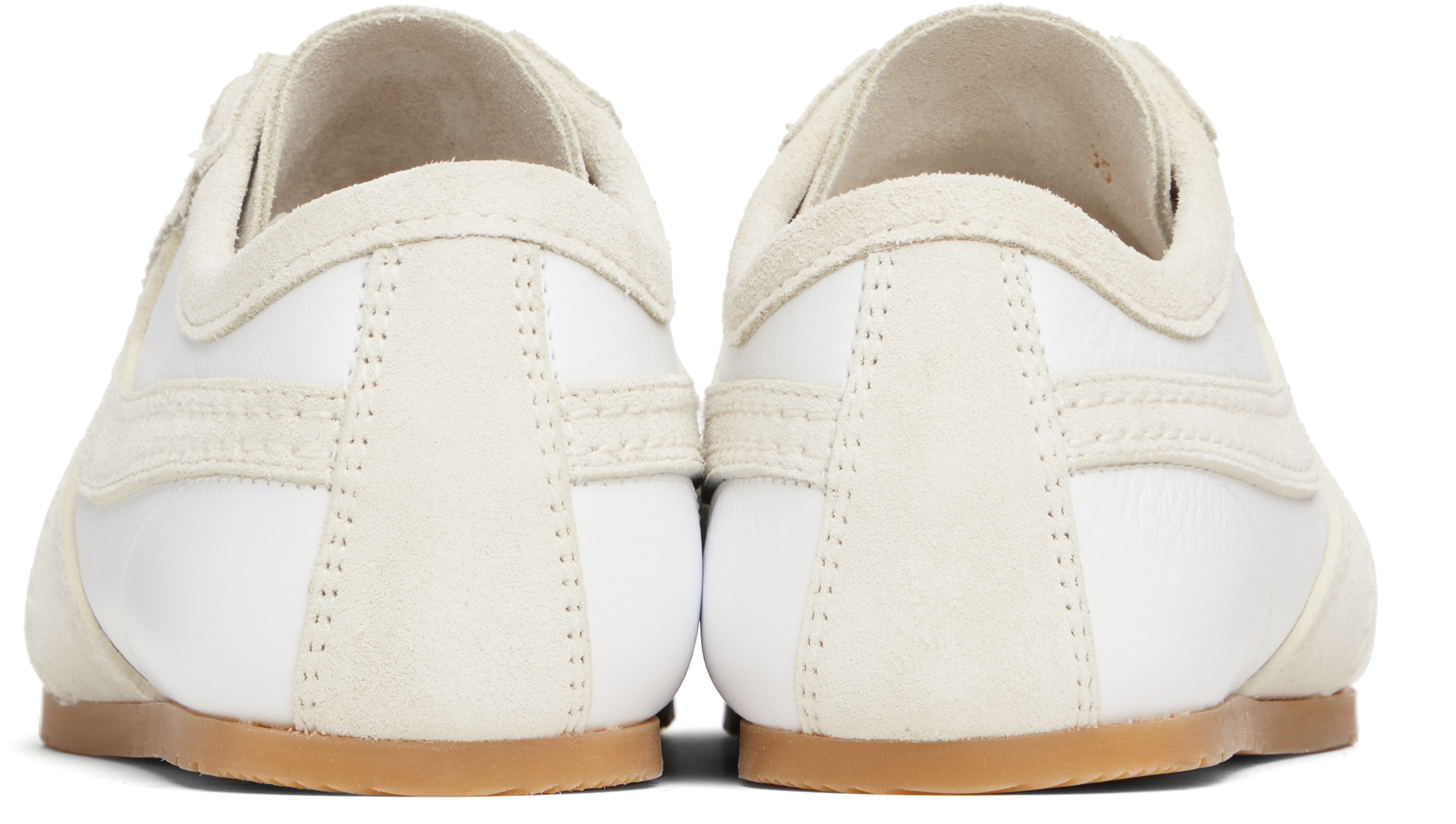 Dries Van Noten White & Beige Suede Sneakers In White