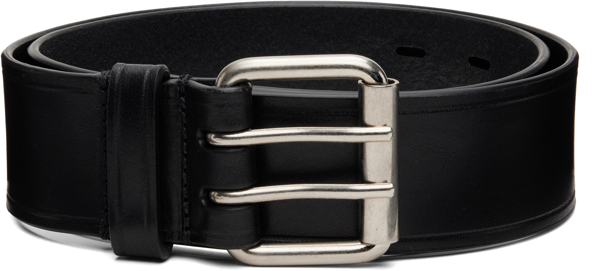 Dries Van Noten Black Leather Belt In Black