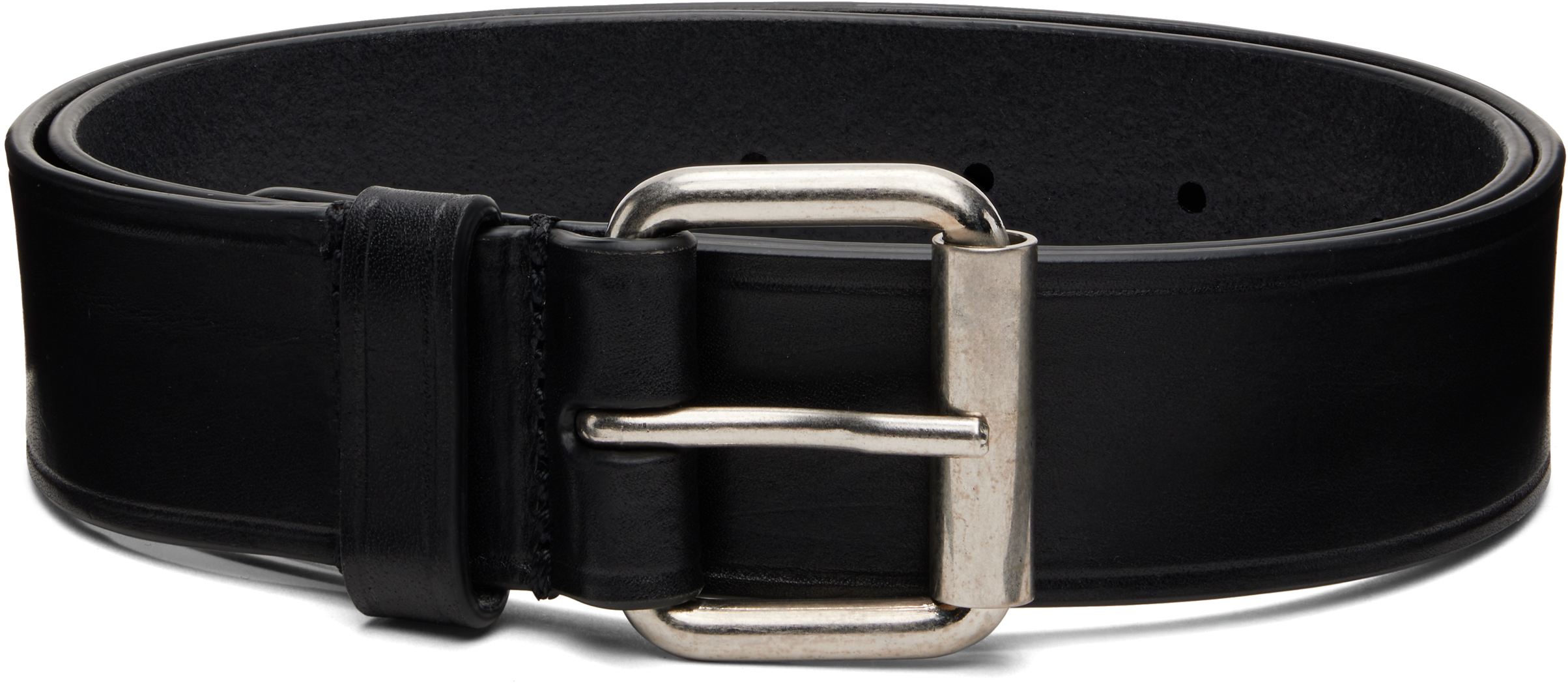 Dries Van Noten Black Leather Belt In Black