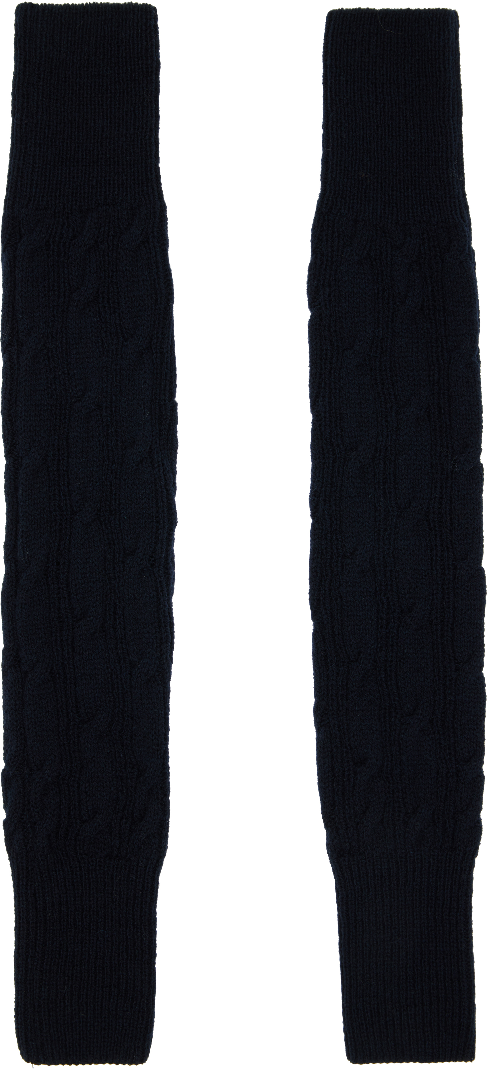 Dries Van Noten Black Wool Arm Warmers In Black