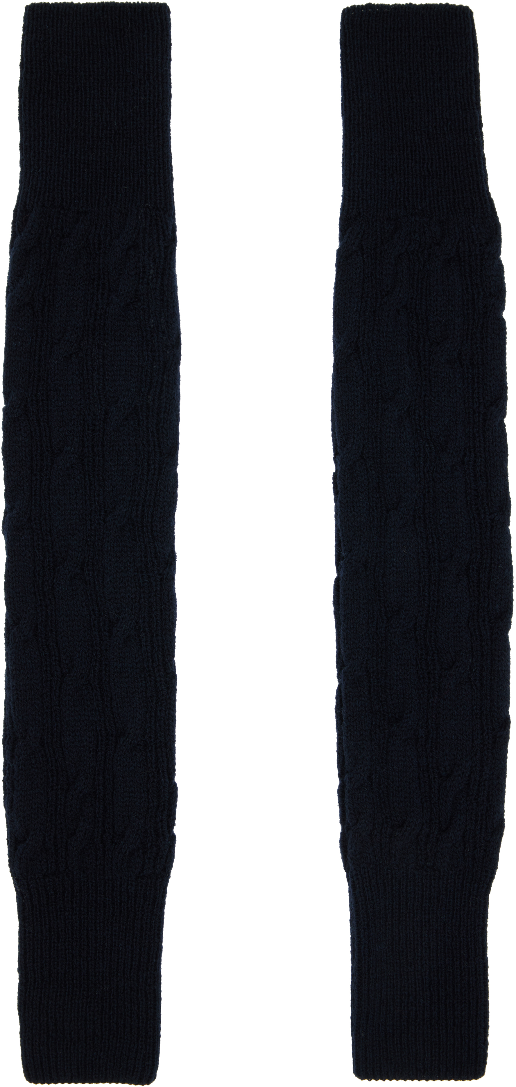 Dries Van Noten Black Wool Arm Warmers In Black