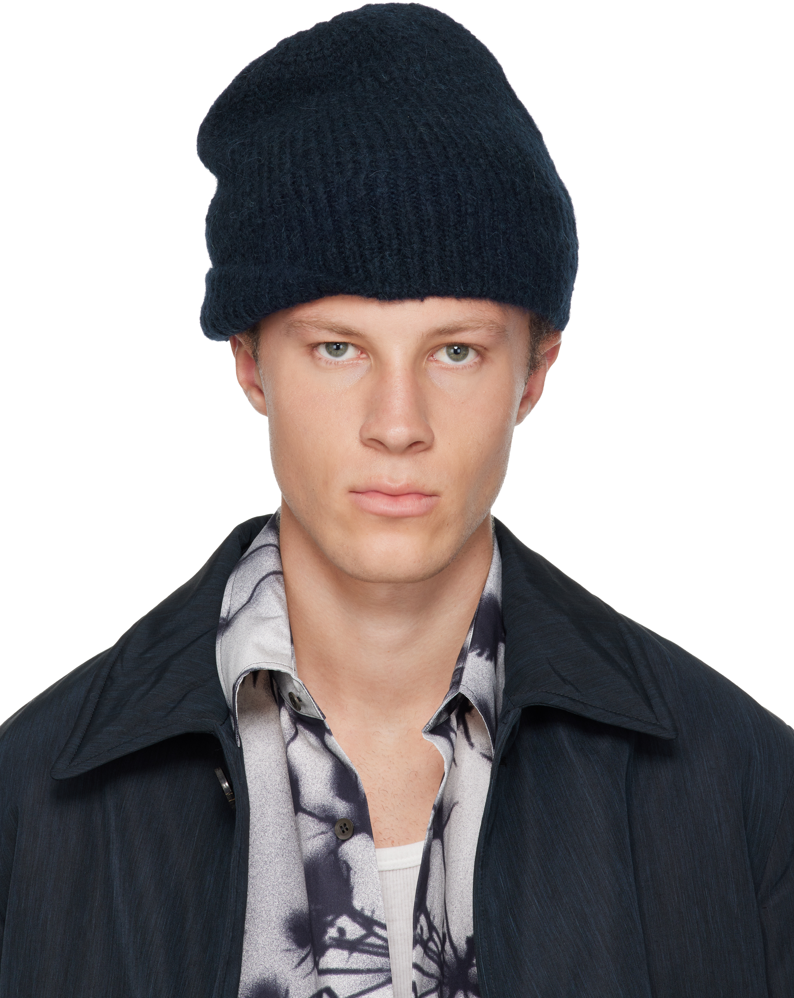 Navy Alpaca Blend Beanie