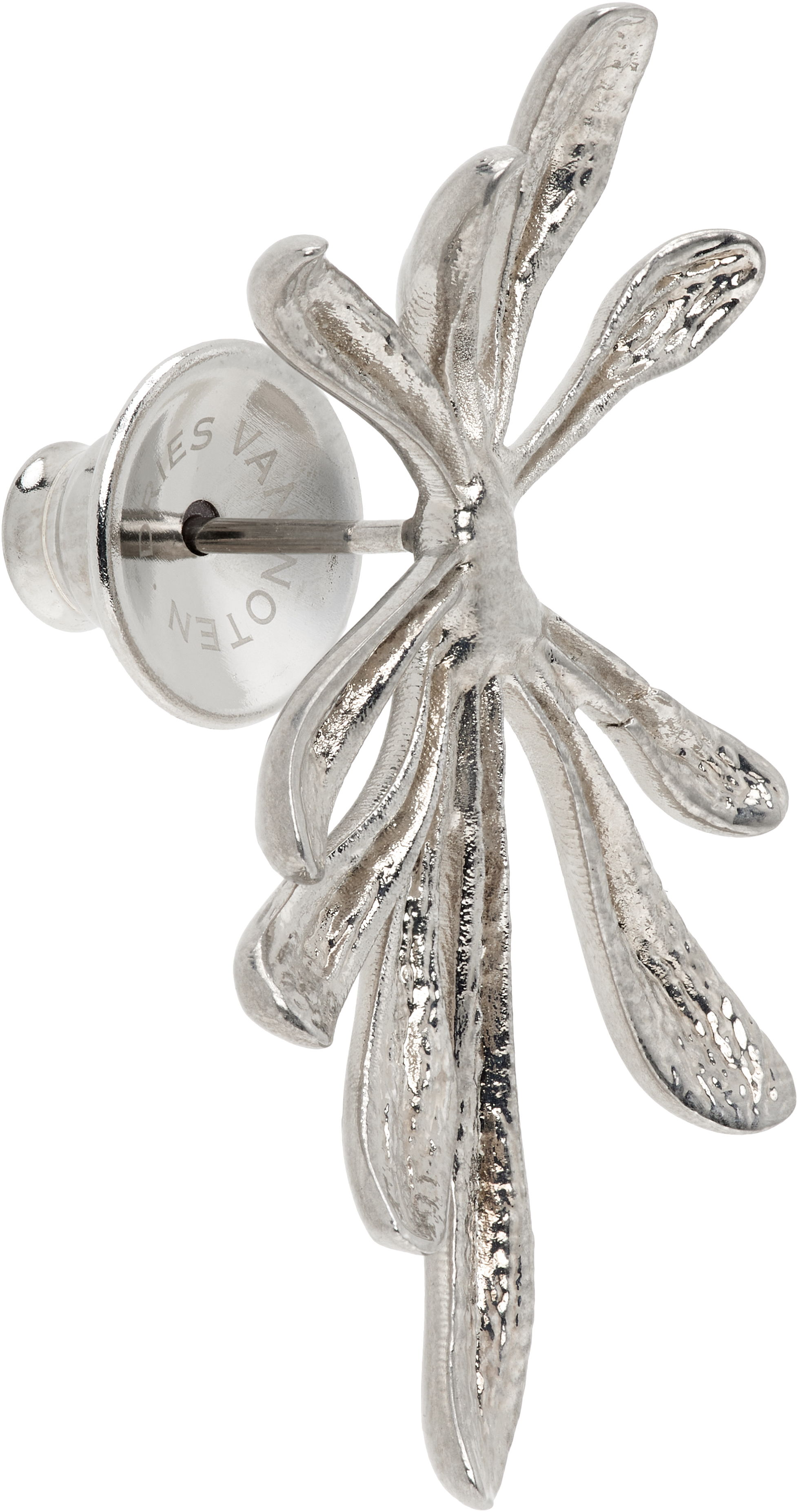 Dries Van Noten Floral Single Earring In Metallic