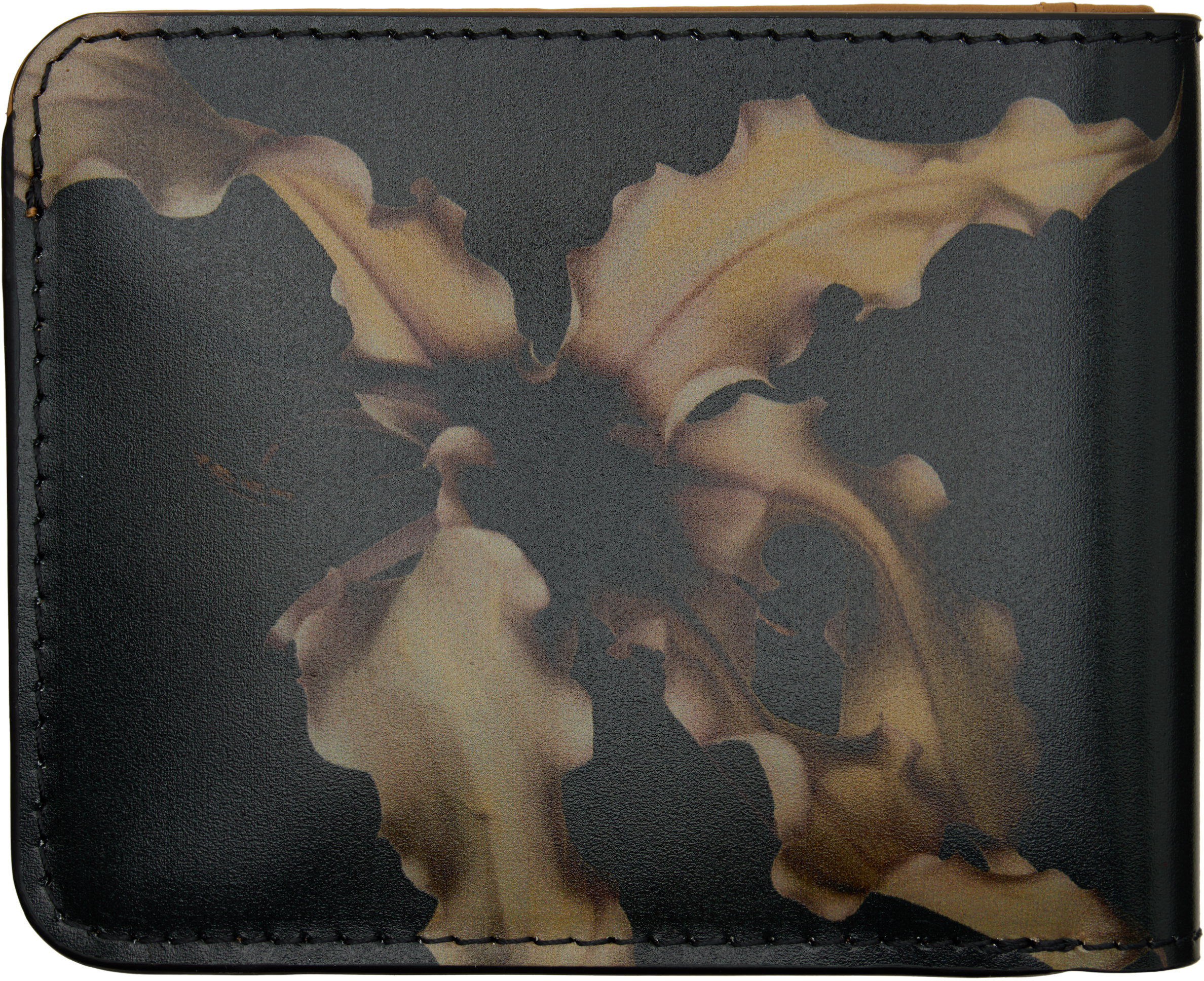Dries Van Noten Black & Khaki Floral Wallet In Black
