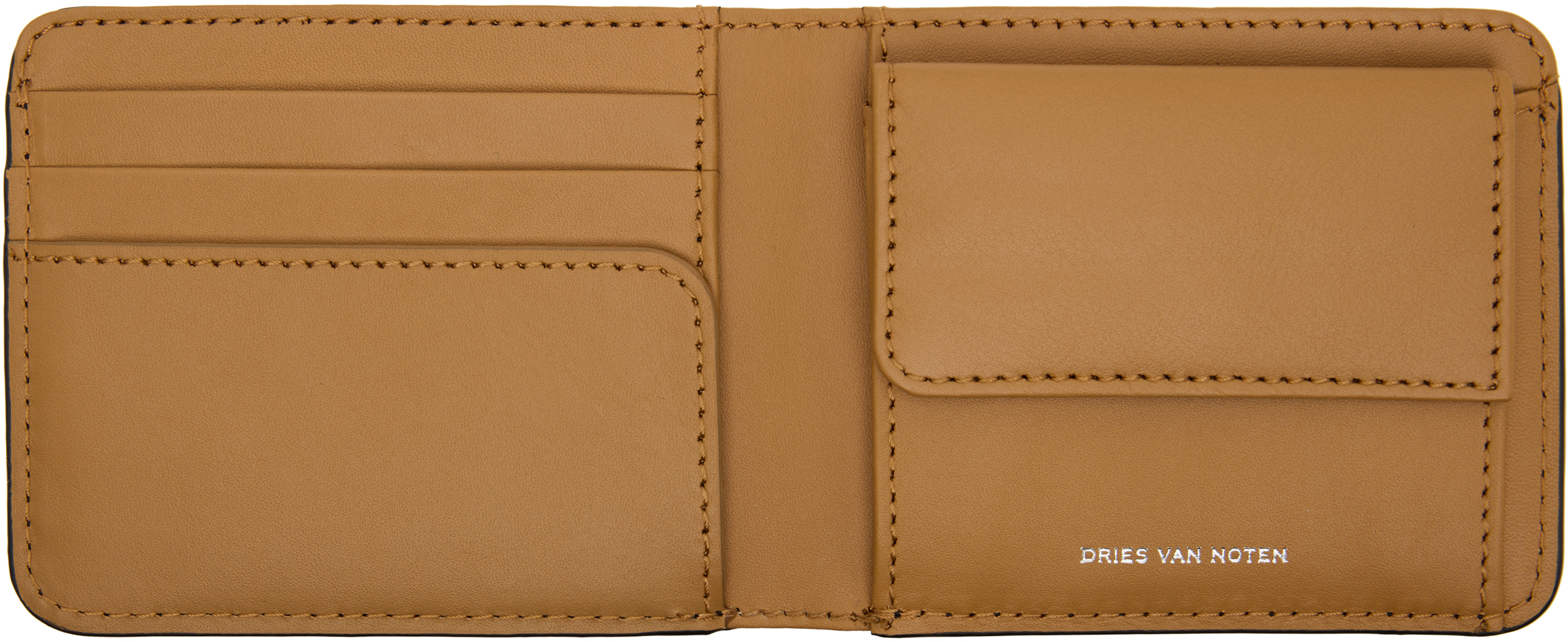 Dries Van Noten Black & Khaki Floral Wallet In Black