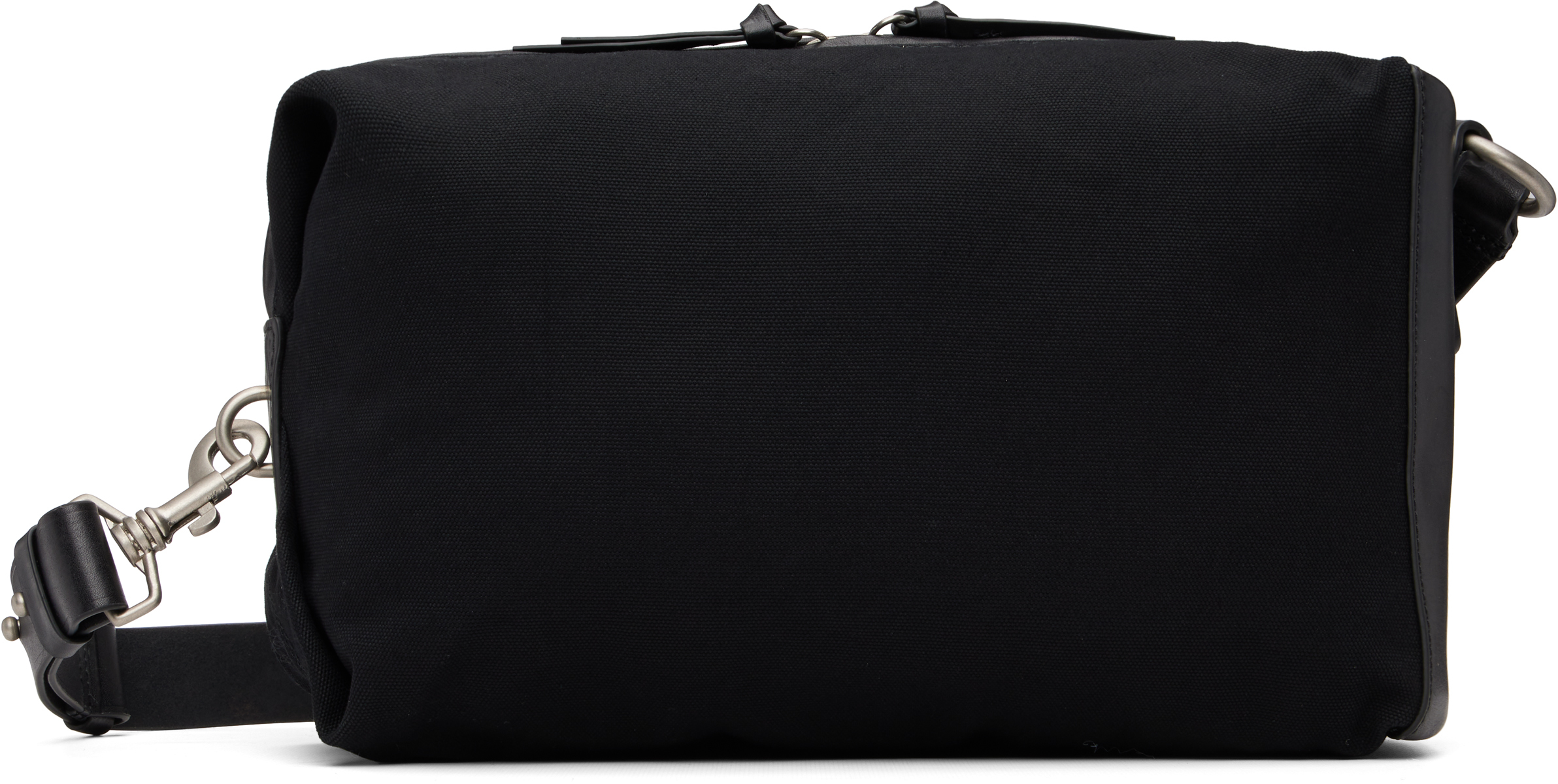 Dries Van Noten Black Cotton Messenger Bag In Black