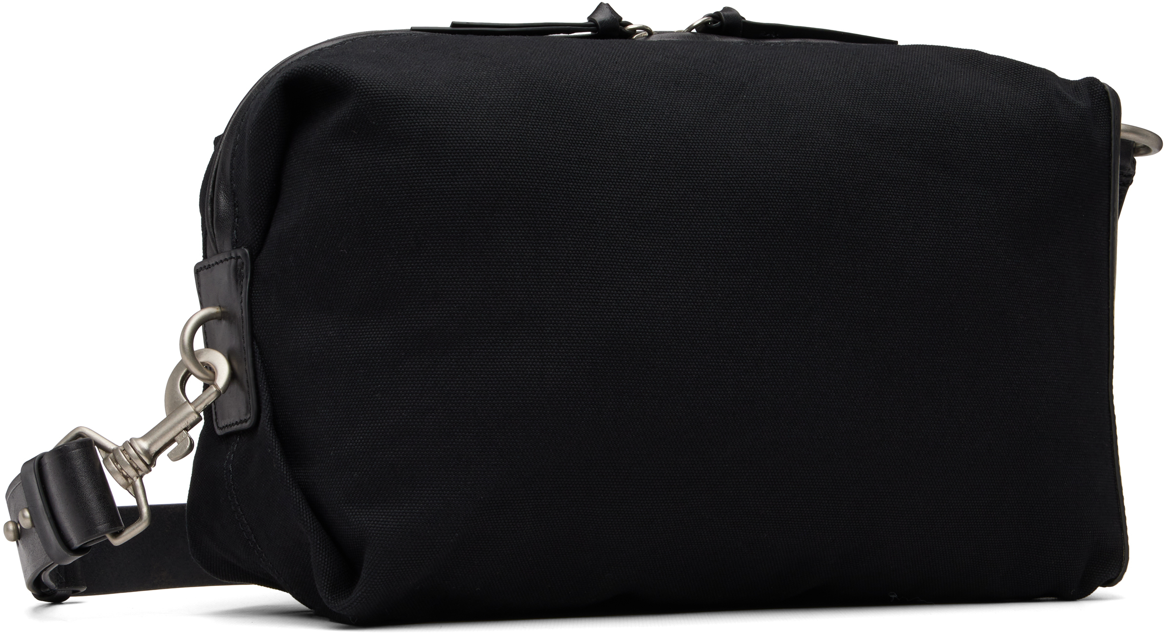 Dries Van Noten Black Cotton Messenger Bag In Black