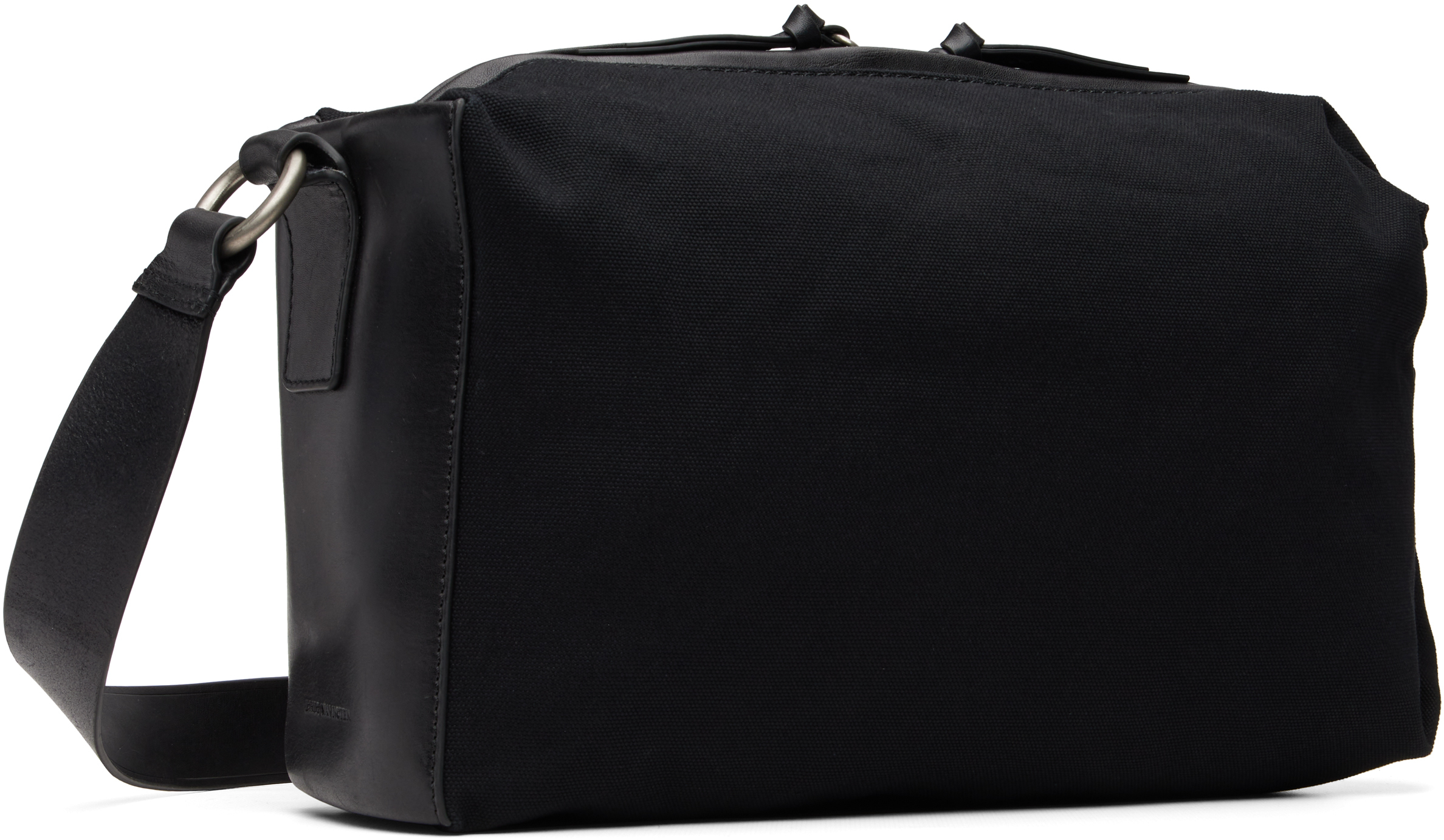 Dries Van Noten Black Cotton Messenger Bag In Black