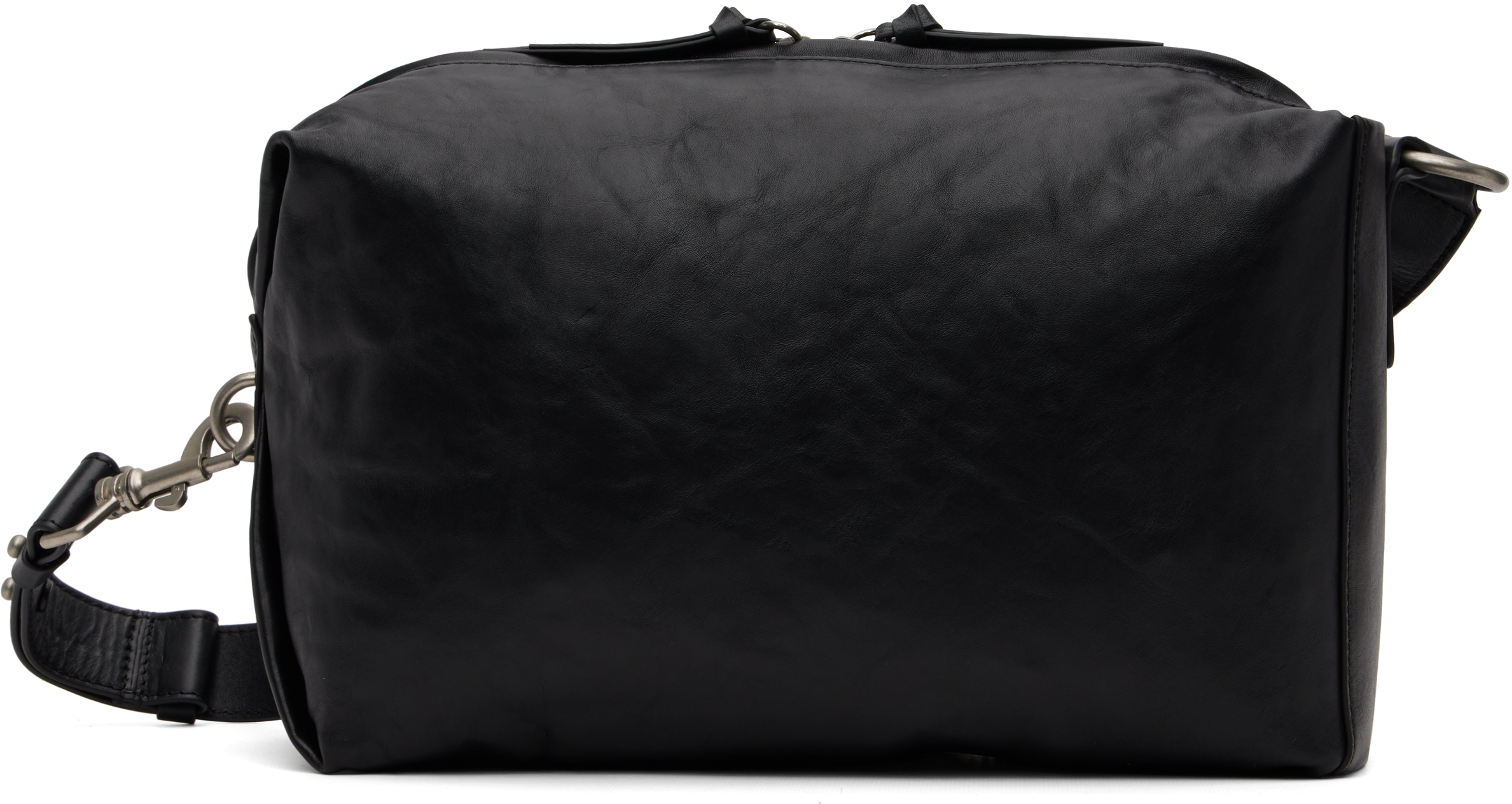 バッグ DRIES VAN NOTEN Dries Van Noten: ブラック レザー クロスボディバッグ | SSENSE 日本