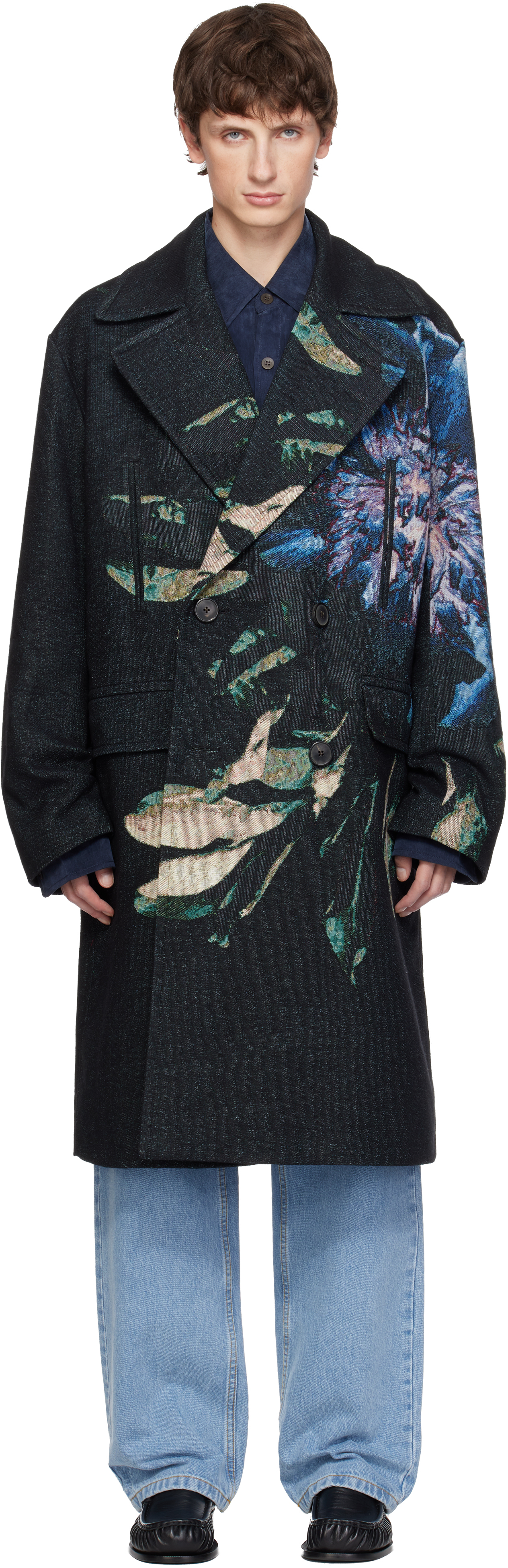 Dries Van Noten Embroidery Polyester Blend Coat In Multi