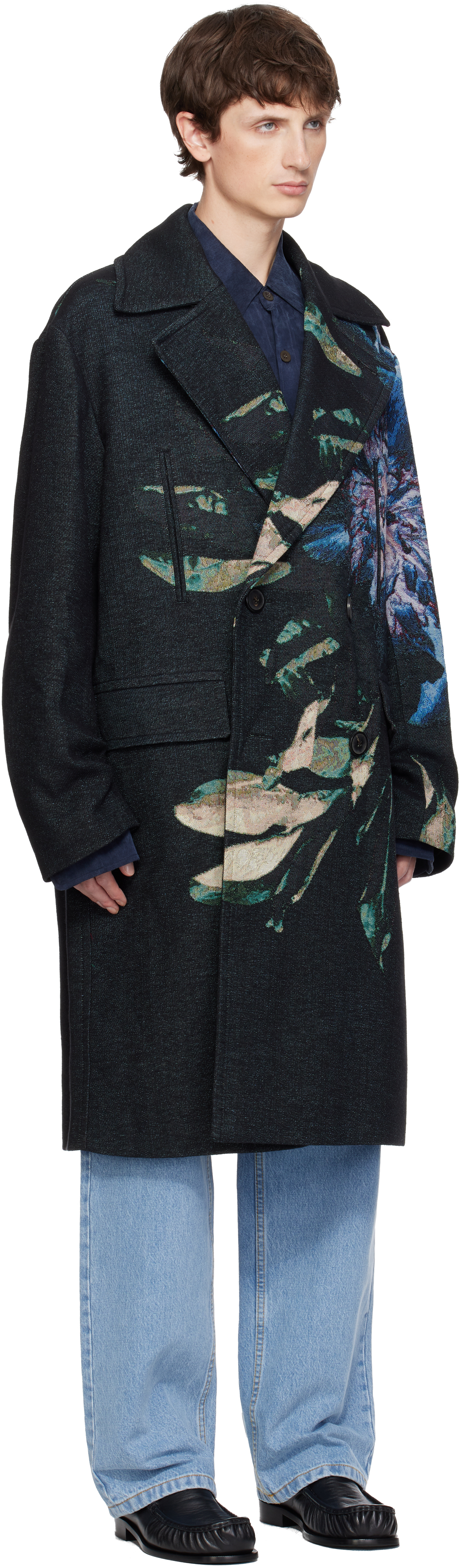 Dries Van Noten Embroidery Polyester Blend Coat In Multi