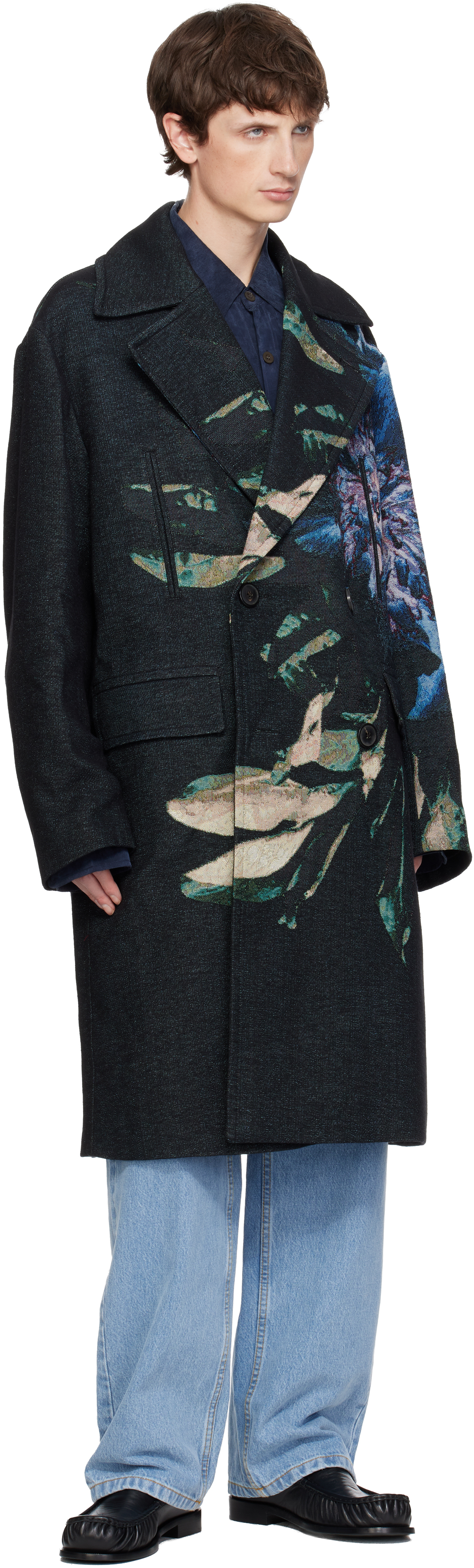 Dries Van Noten Embroidery Polyester Blend Coat In Multi