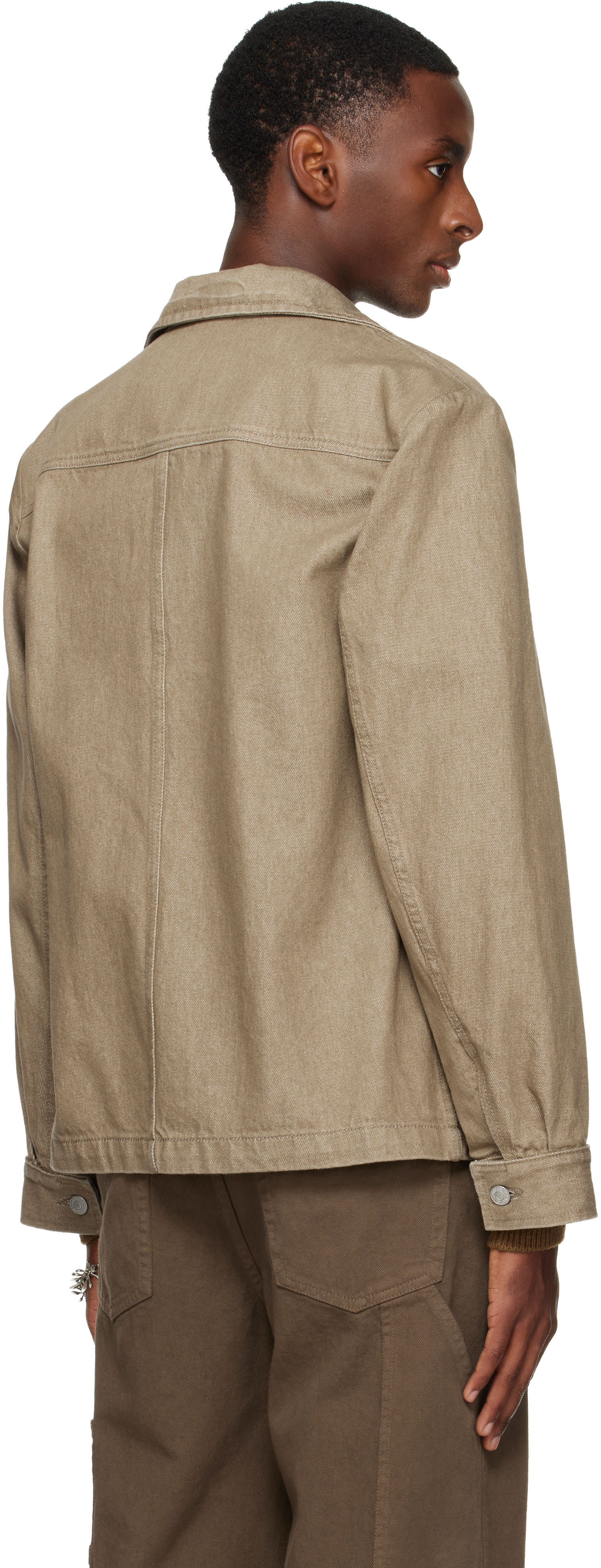 Dries Van Noten Brown Denim Shirt Jacket In Brown