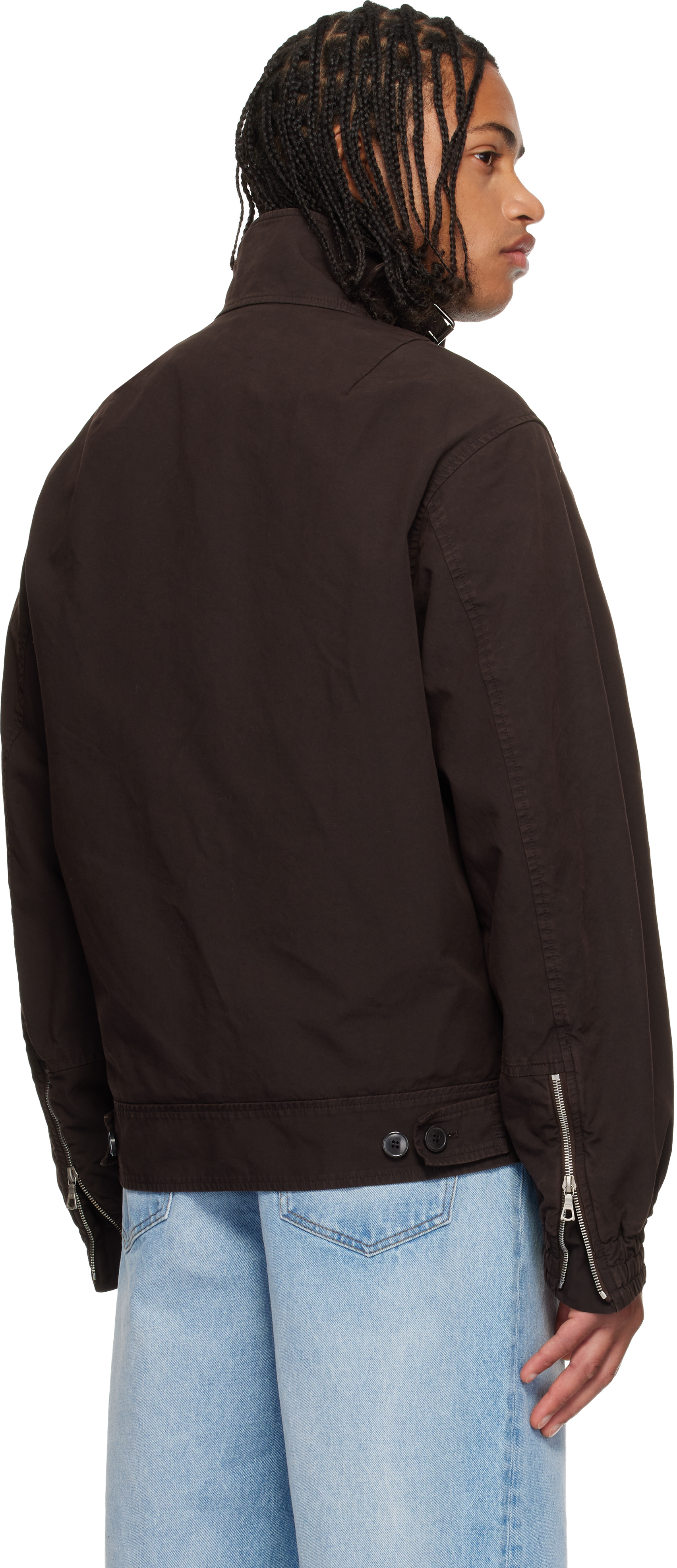 Dries Van Noten Brown Overdyed Shell Jacket In Brown