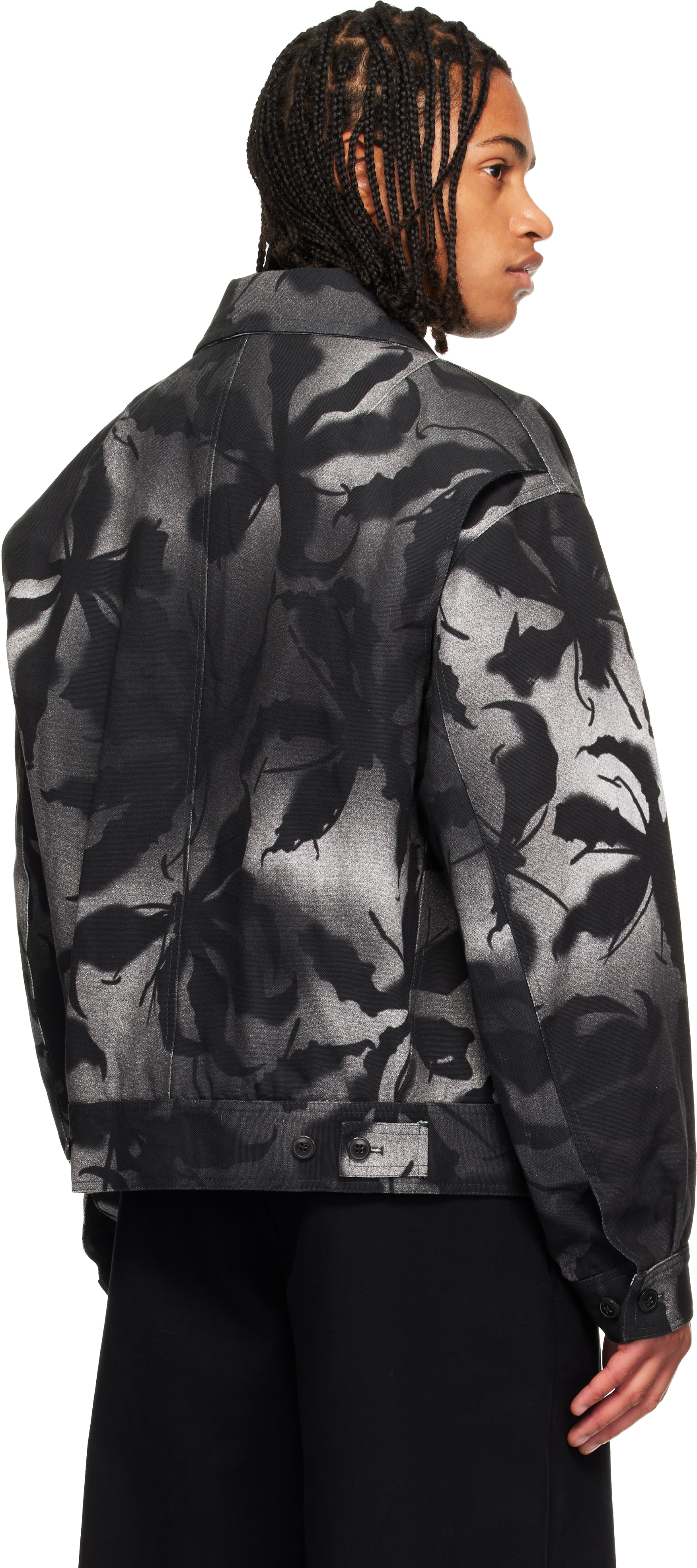 Dries Van Noten Black Printed Jacket In Black