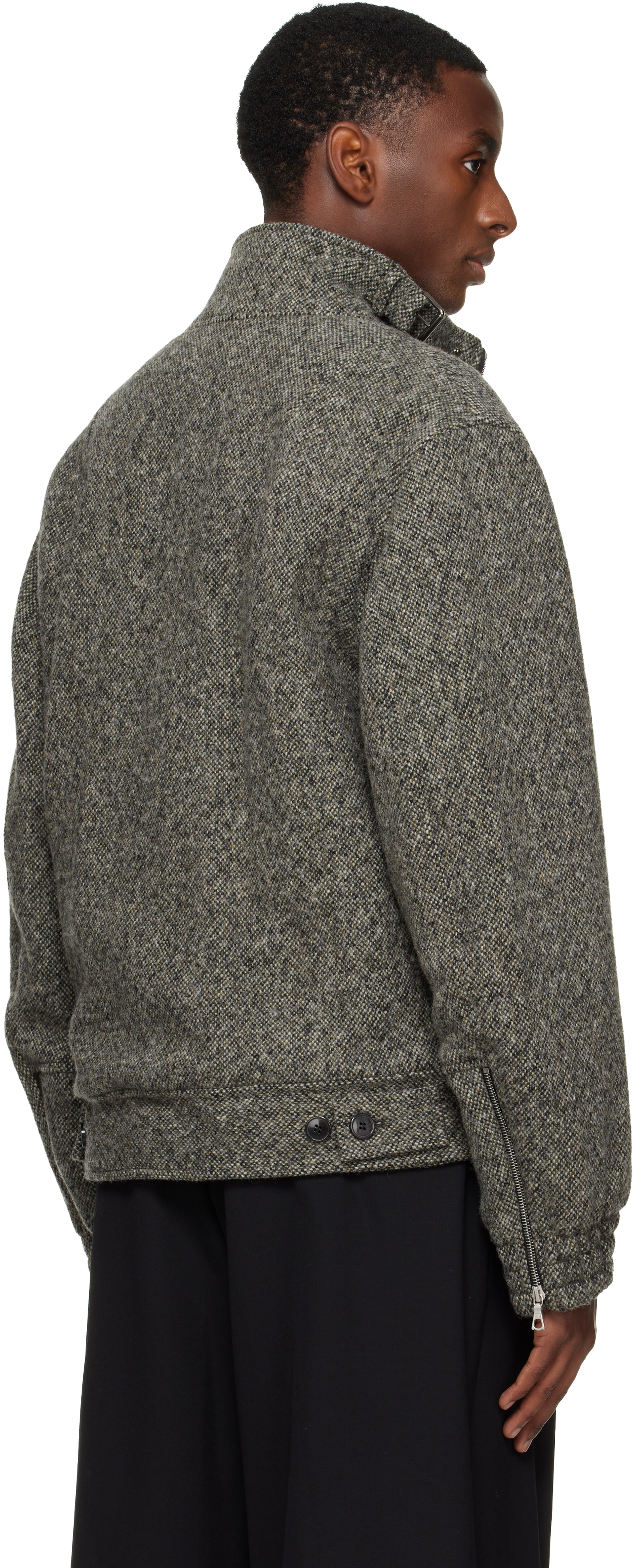 Dries Van Noten Gray Tweed Jacket In Gray