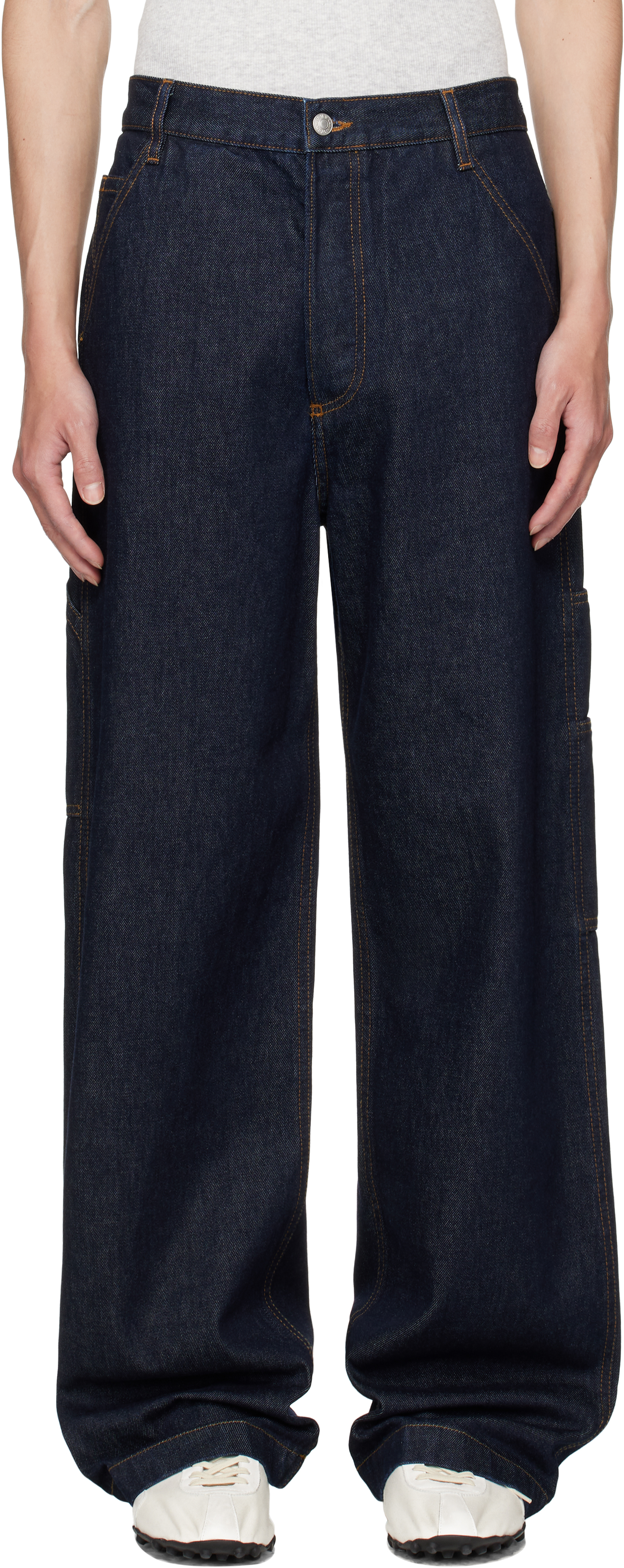 Dries Van Noten: Navy Pocketed Jeans | SSENSE