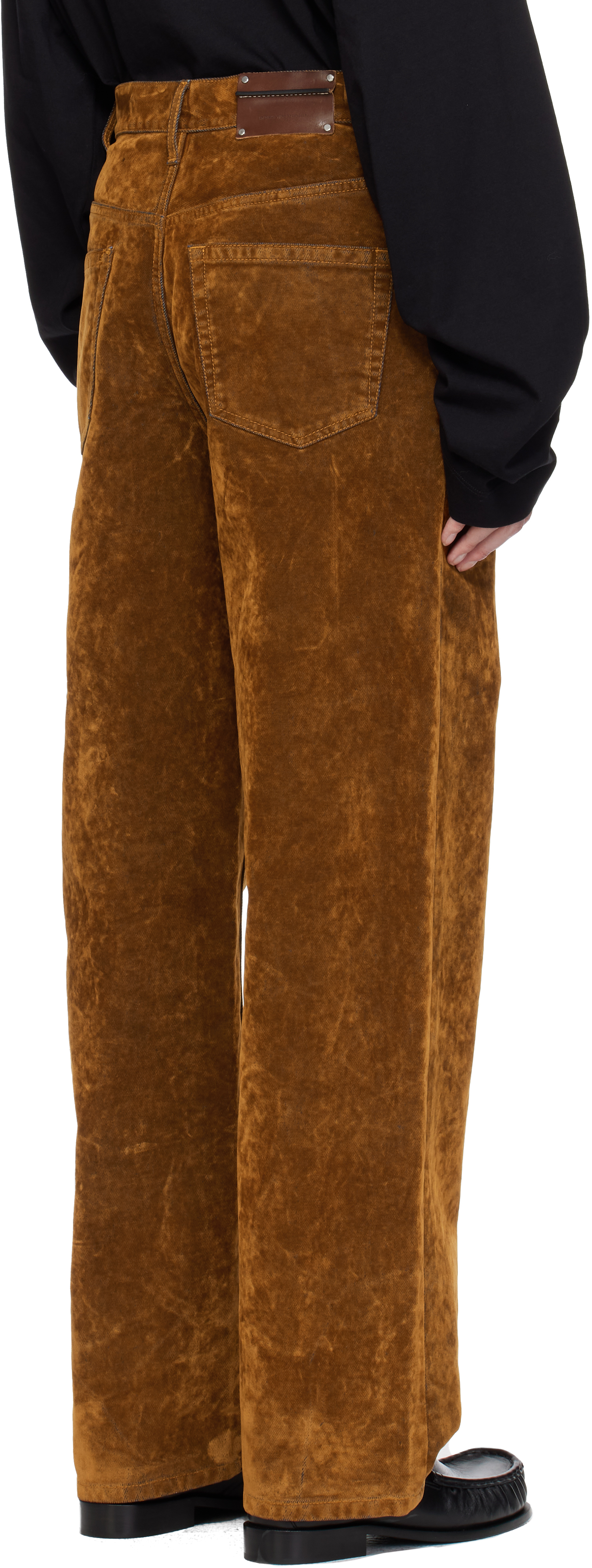 Dries Van Noten Tan Loose-fit Jeans In Brown
