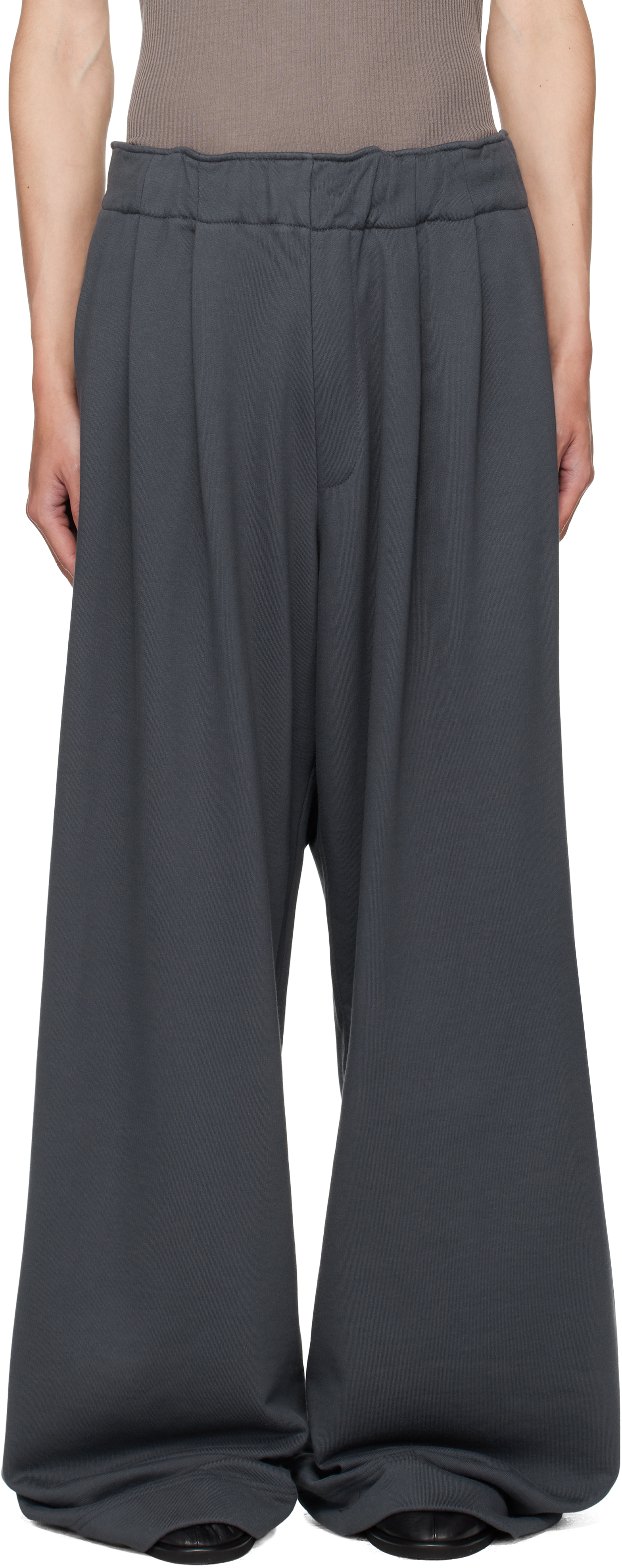 Dries Van Noten: Blue Pleated Sweatpants | SSENSE