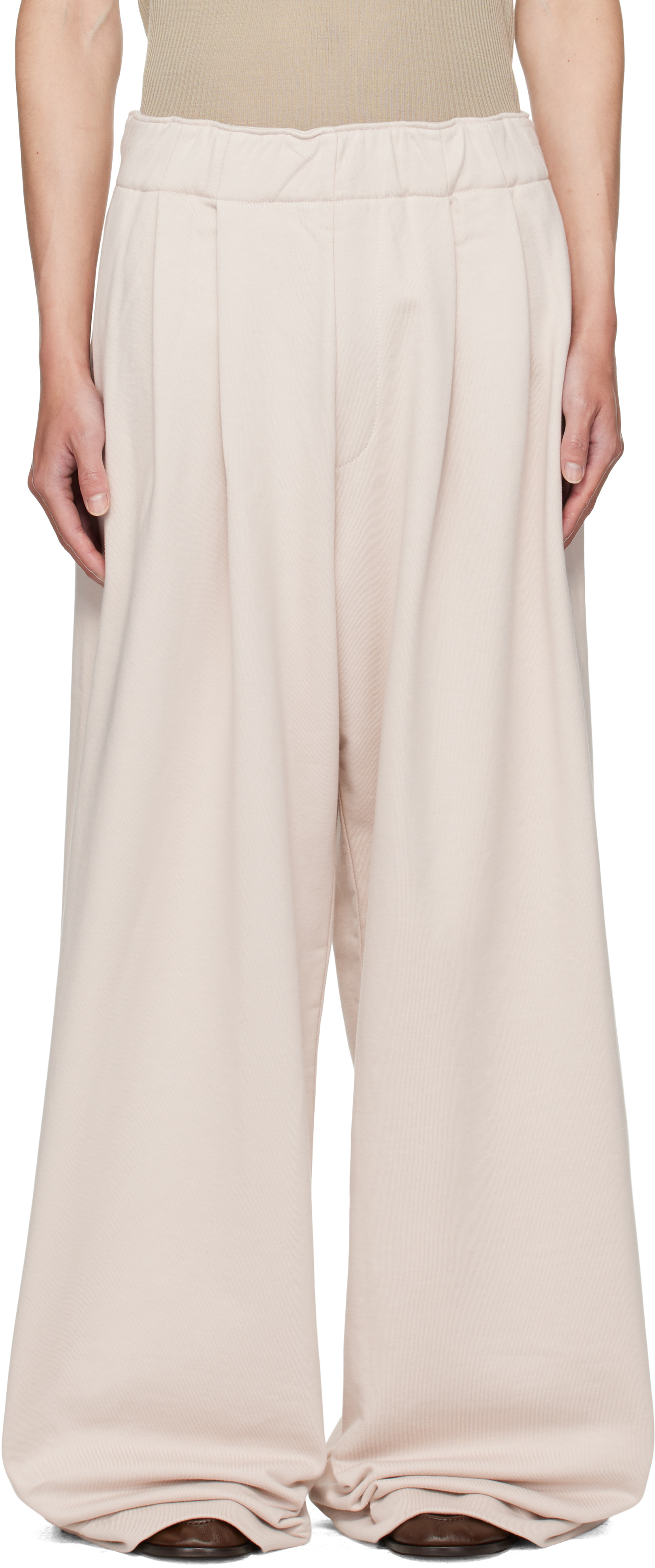 Dries Van Noten Off-white Pleated Sweatpants In Neutral