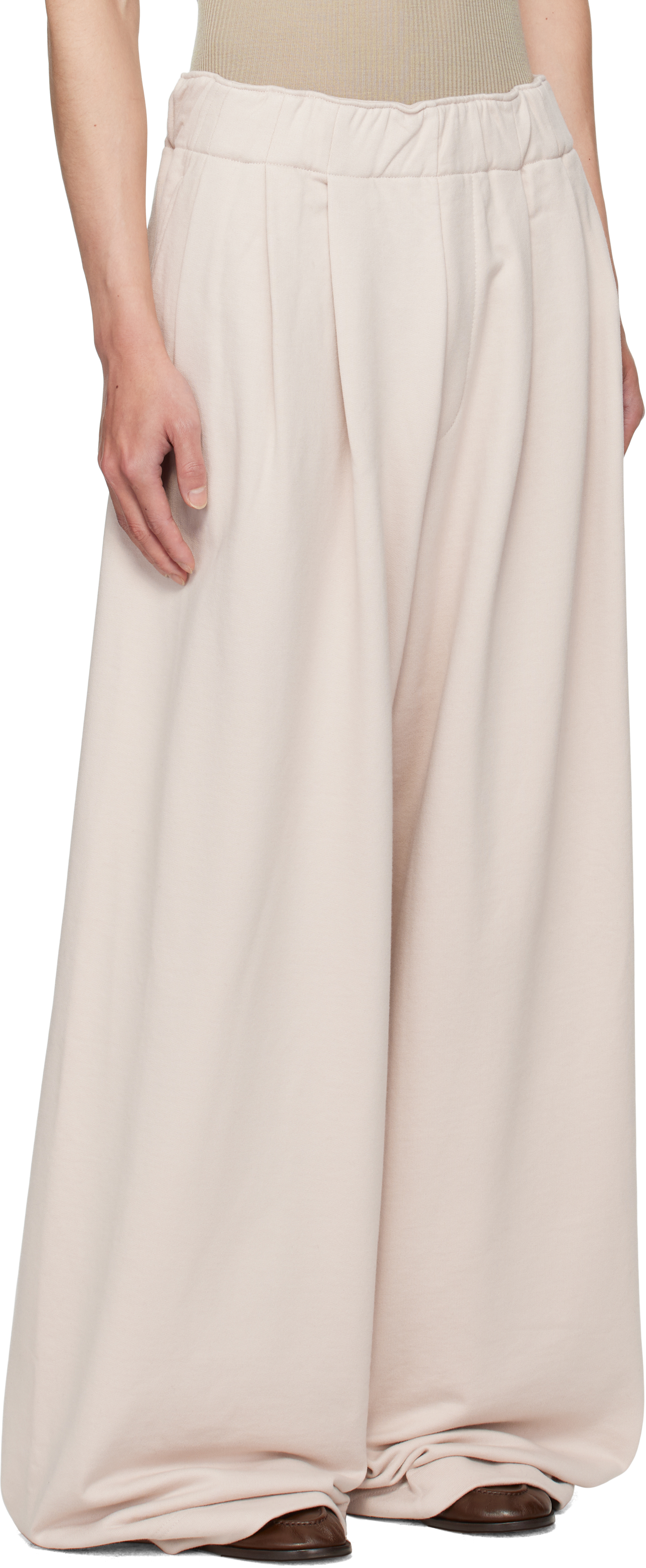 Dries Van Noten Off-white Pleated Sweatpants In Neutral