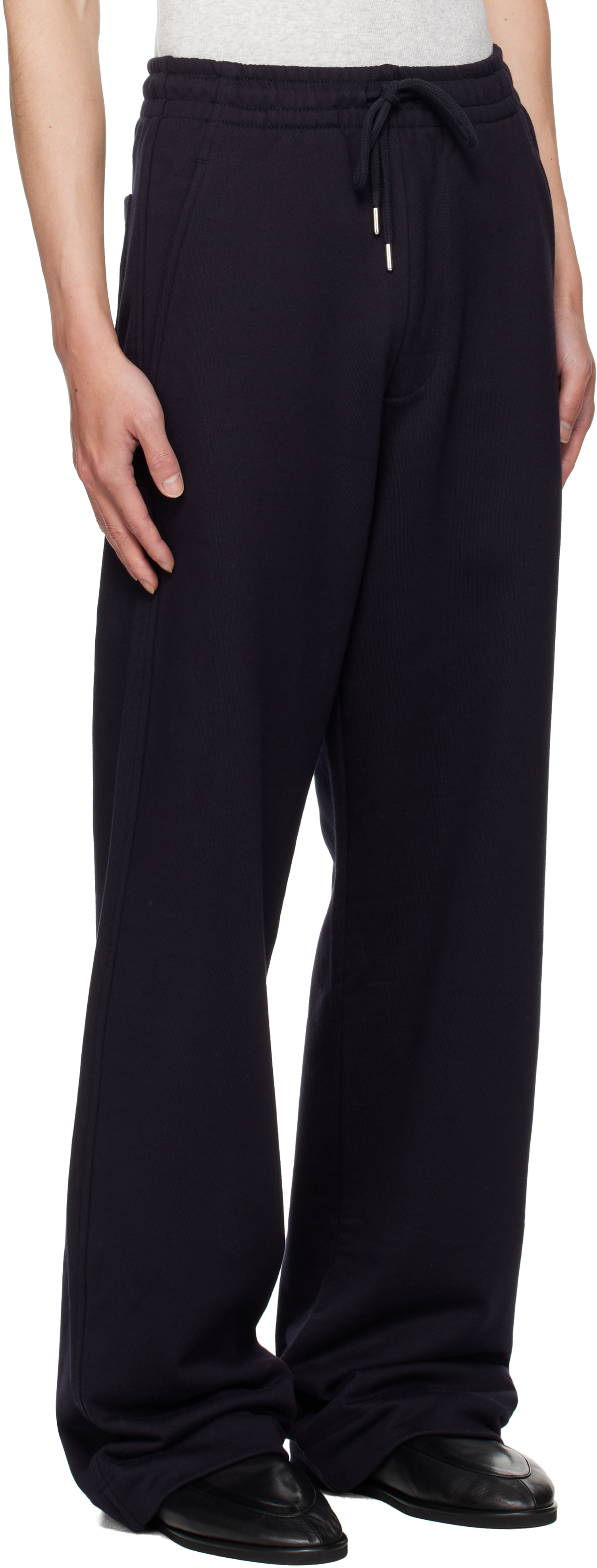 Dries Van Noten Navy Drawstring Sweatpants In Blue
