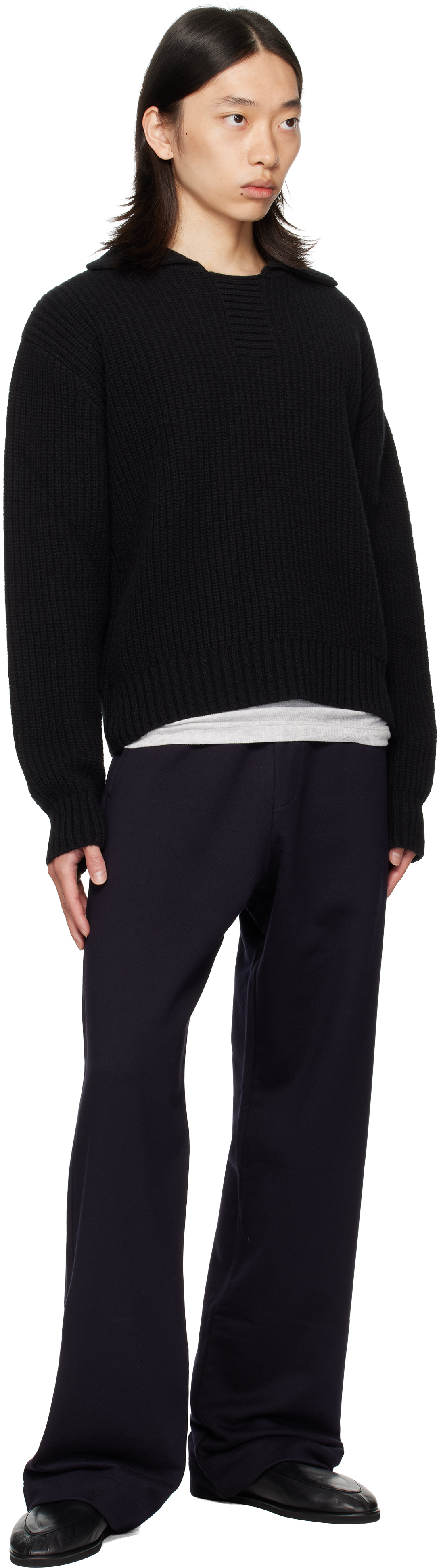 Dries Van Noten Navy Drawstring Sweatpants In Blue