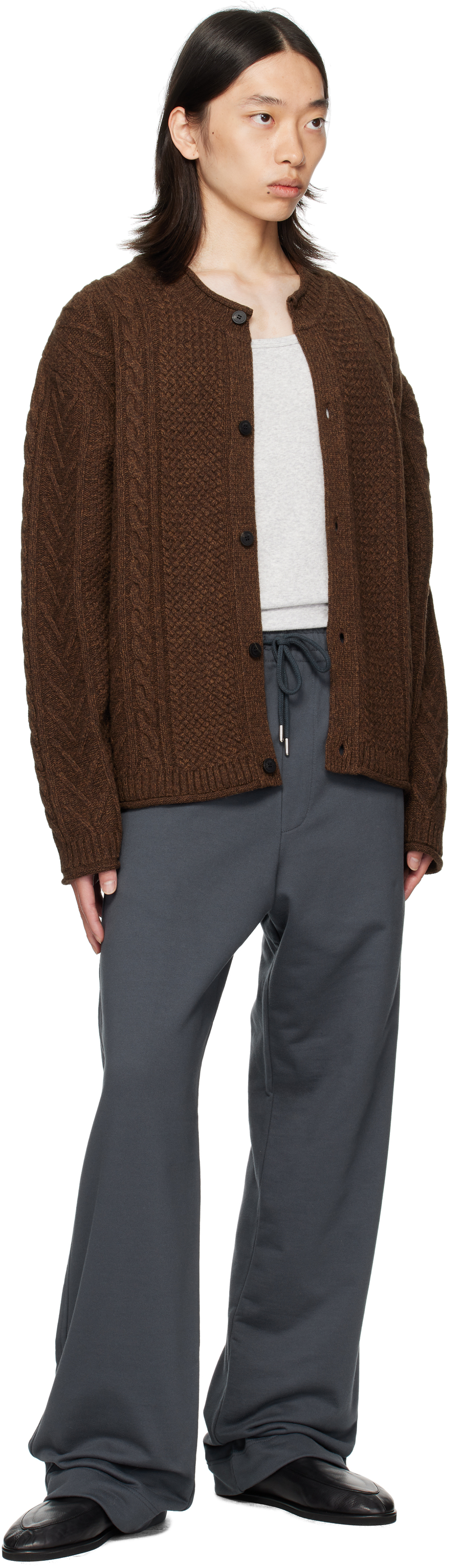 Dries Van Noten Blue Drawstring Sweatpants In Gray