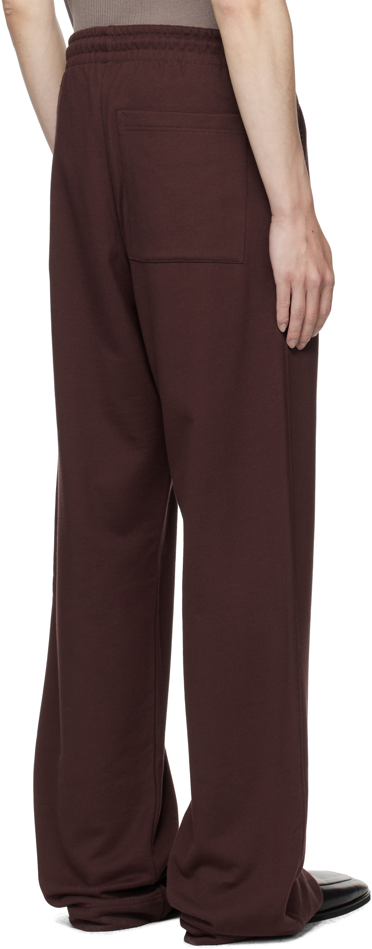 Dries Van Noten Burgundy Drawstring Sweatpants In Black