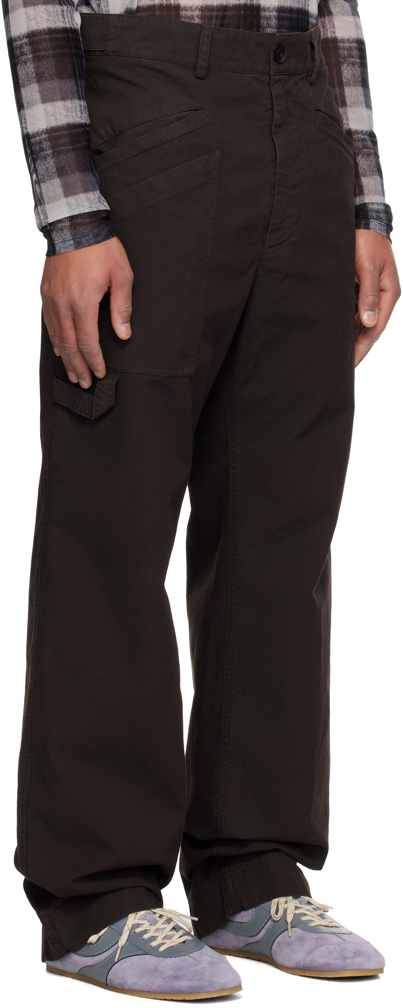 Dries Van Noten Brown Cotton Trousers In Brown