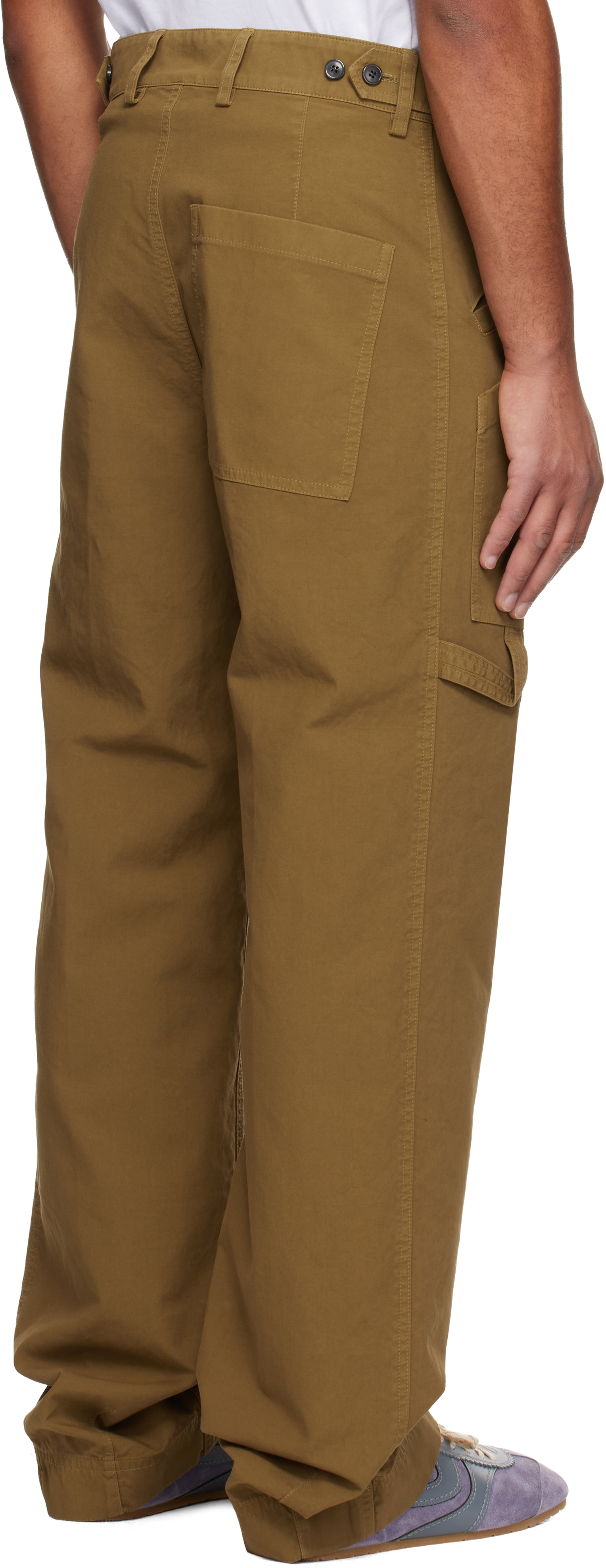 Dries Van Noten Khaki Cotton Trousers In Green