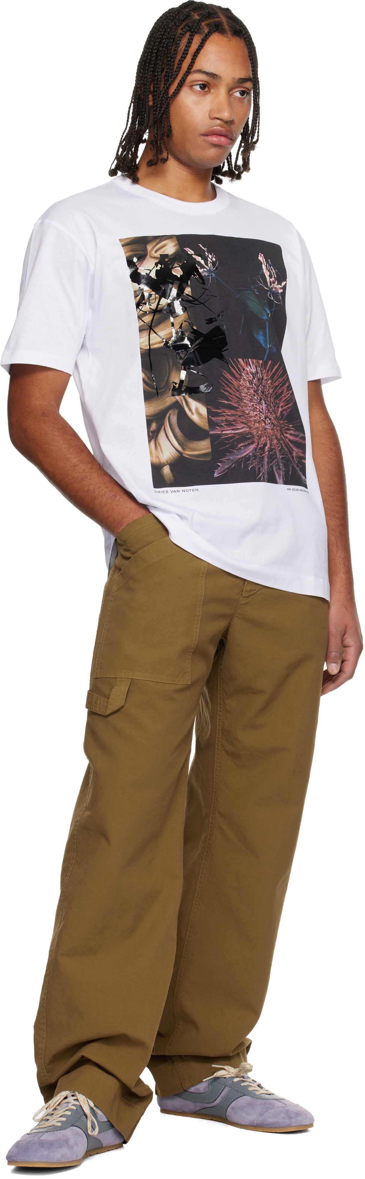 Dries Van Noten Khaki Cotton Trousers In Green