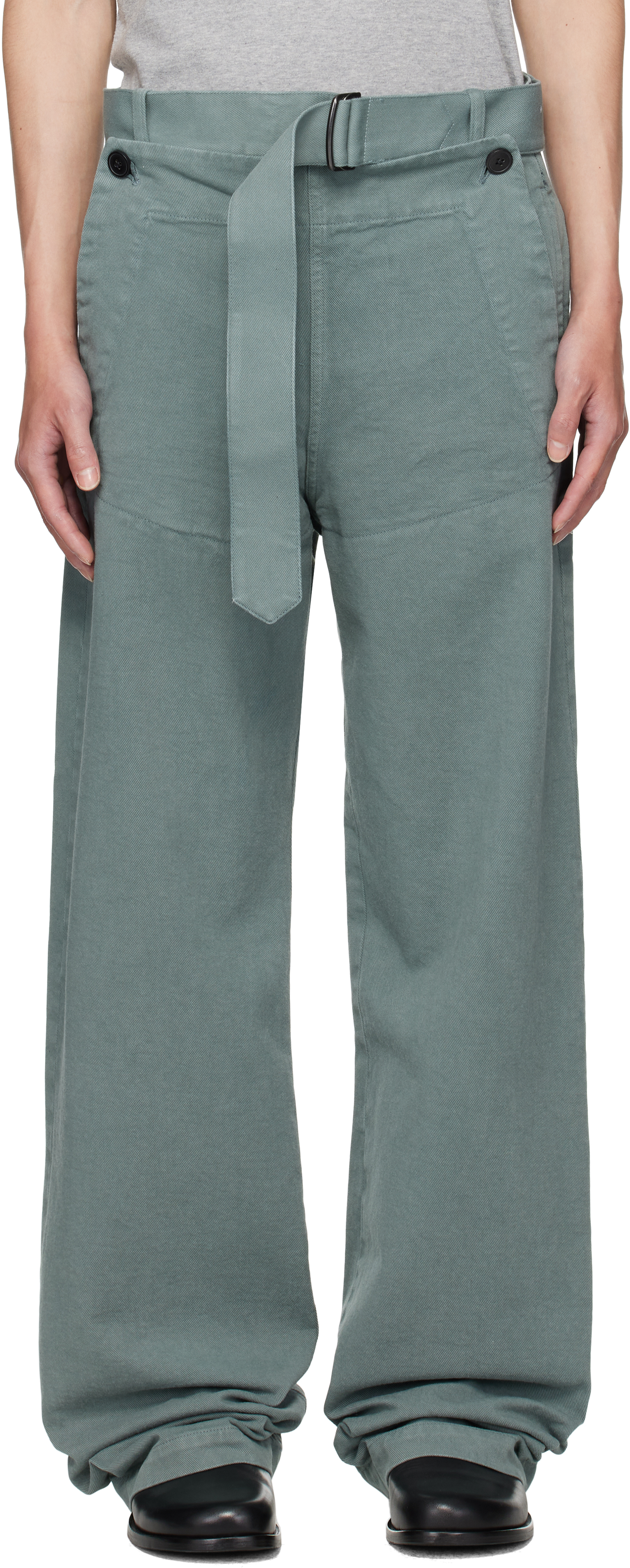 Dries Van Noten Blue Overdyed Sailor Trousers