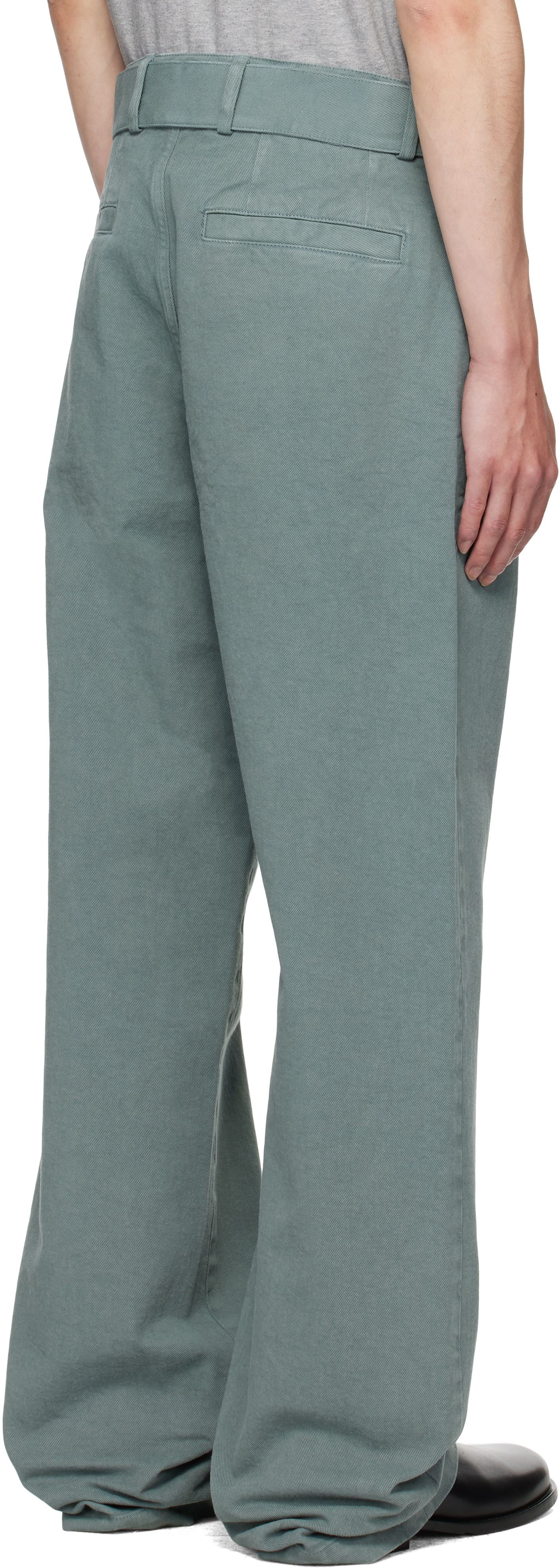 Dries Van Noten Blue Overdyed Sailor Trousers In Blue