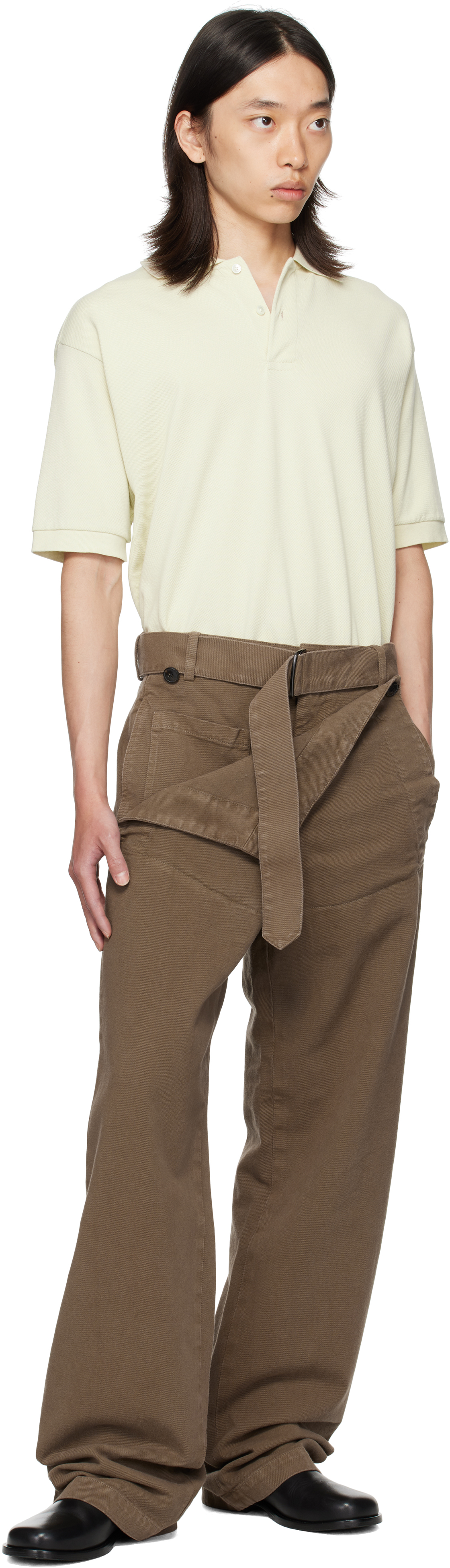 Dries Van Noten Brown Overdyed Sailor Trousers In Brown