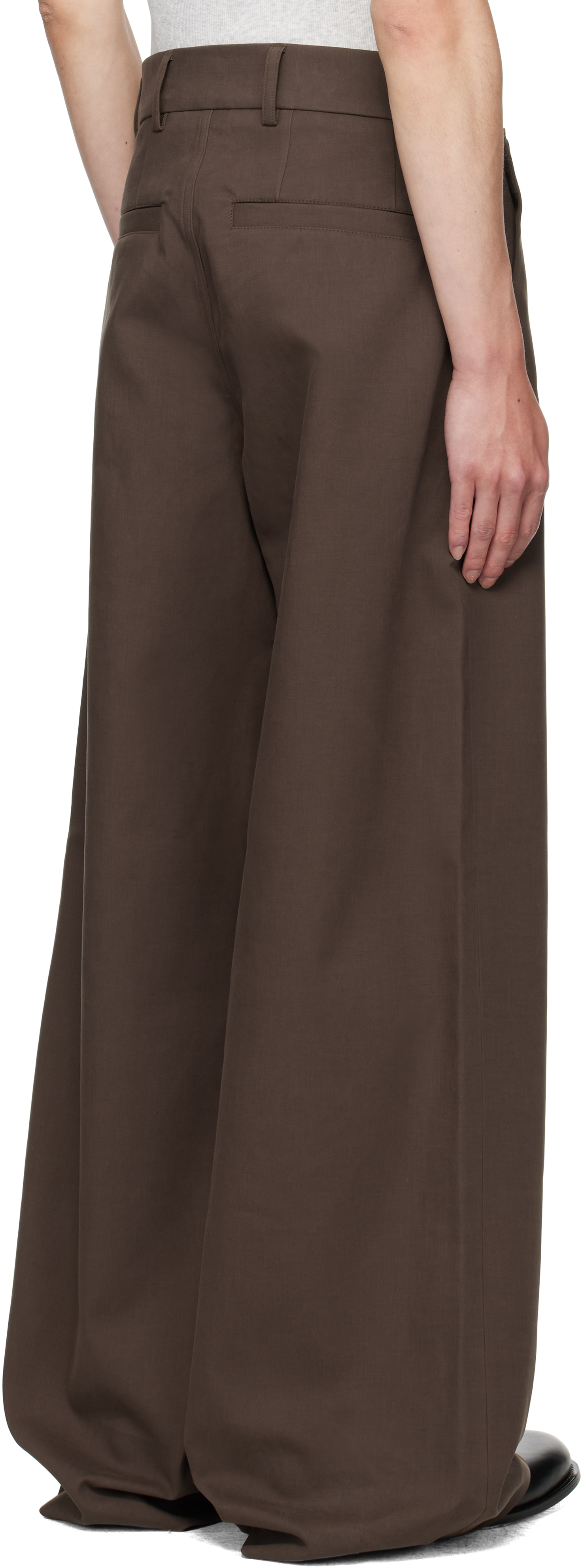 Dries Van Noten Brown Overlay Trousers In Brown