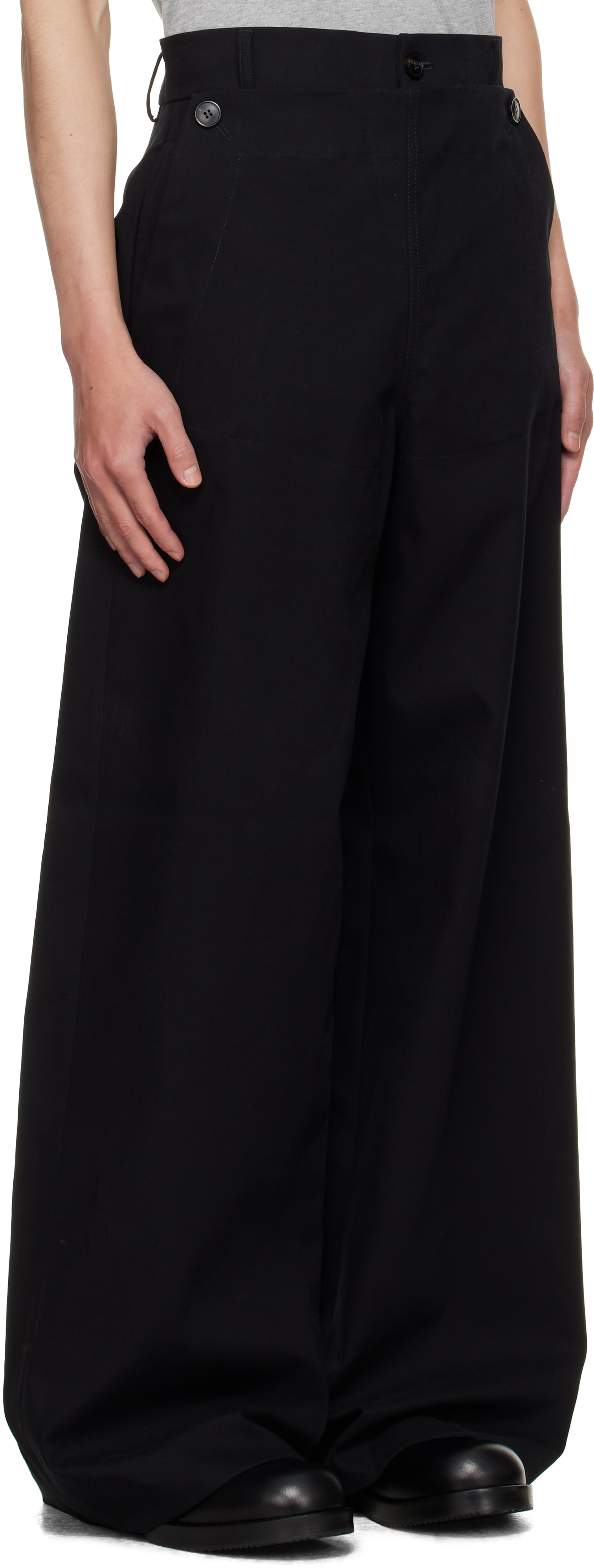Dries Van Noten Black Sailor Trousers In Black