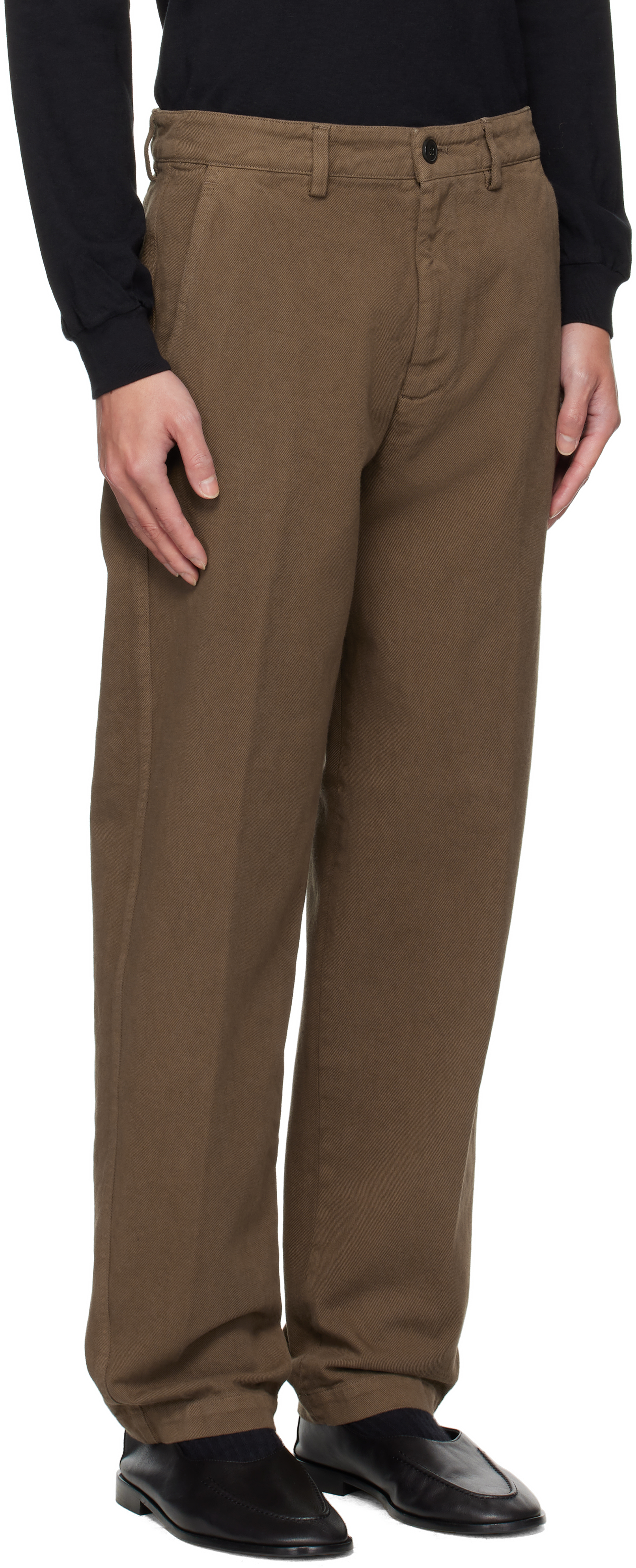 Dries Van Noten Brown Overdyed Trousers