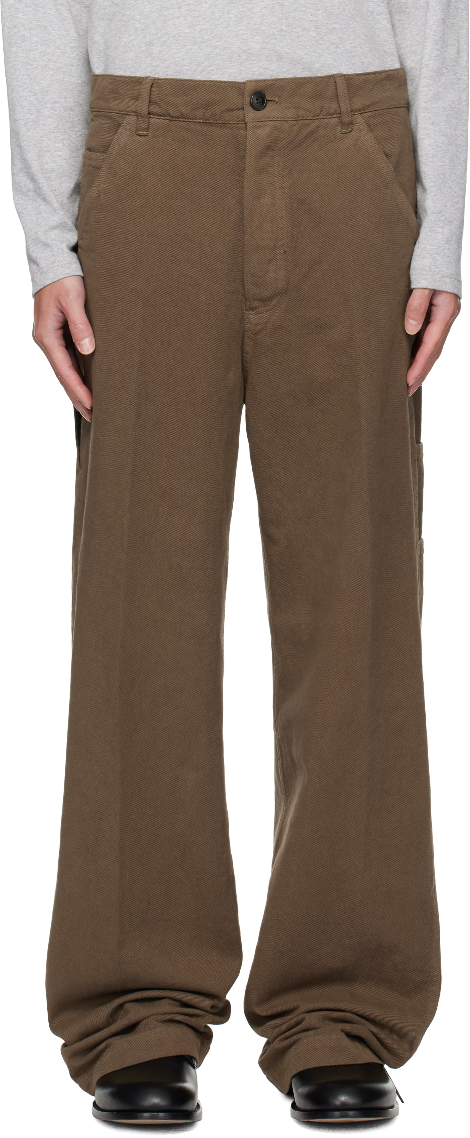 Dries Van Noten Brown Twill Trousers